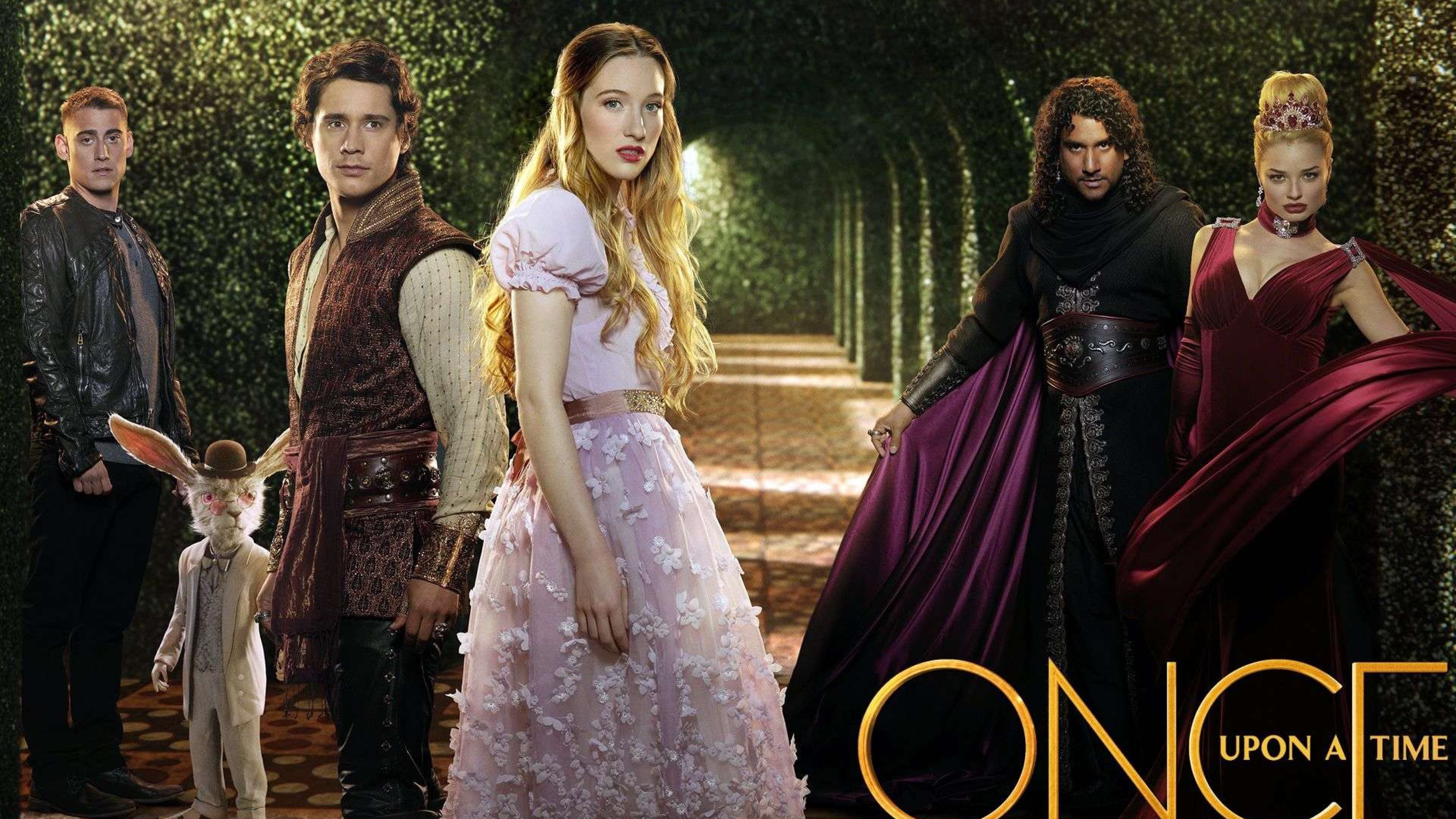 C'era una volta nel Paese delle Meraviglie, Alice, Fante di cuori, Bianconiglio, Cast, wallpaper 4K