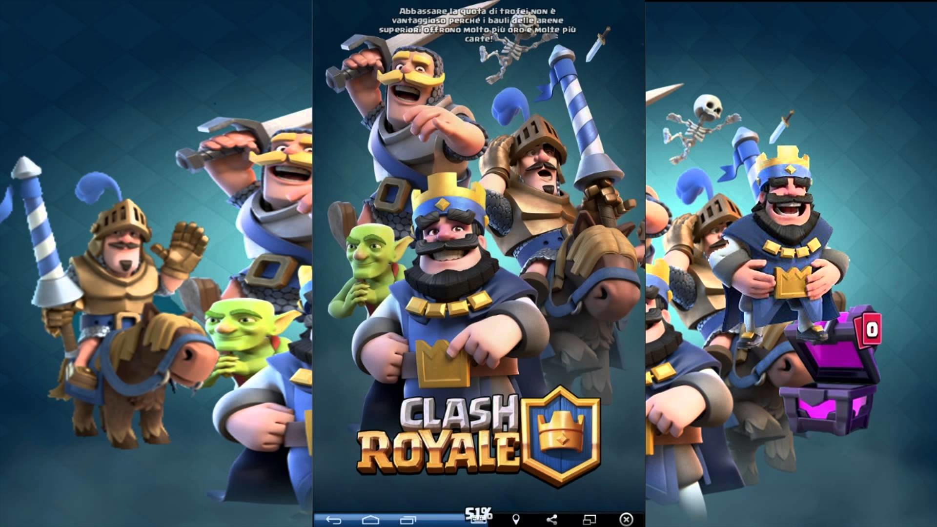 Clash Royale, Re Blu, Cavaliere, Principe, Goblin, Full HD, sfondo desktop