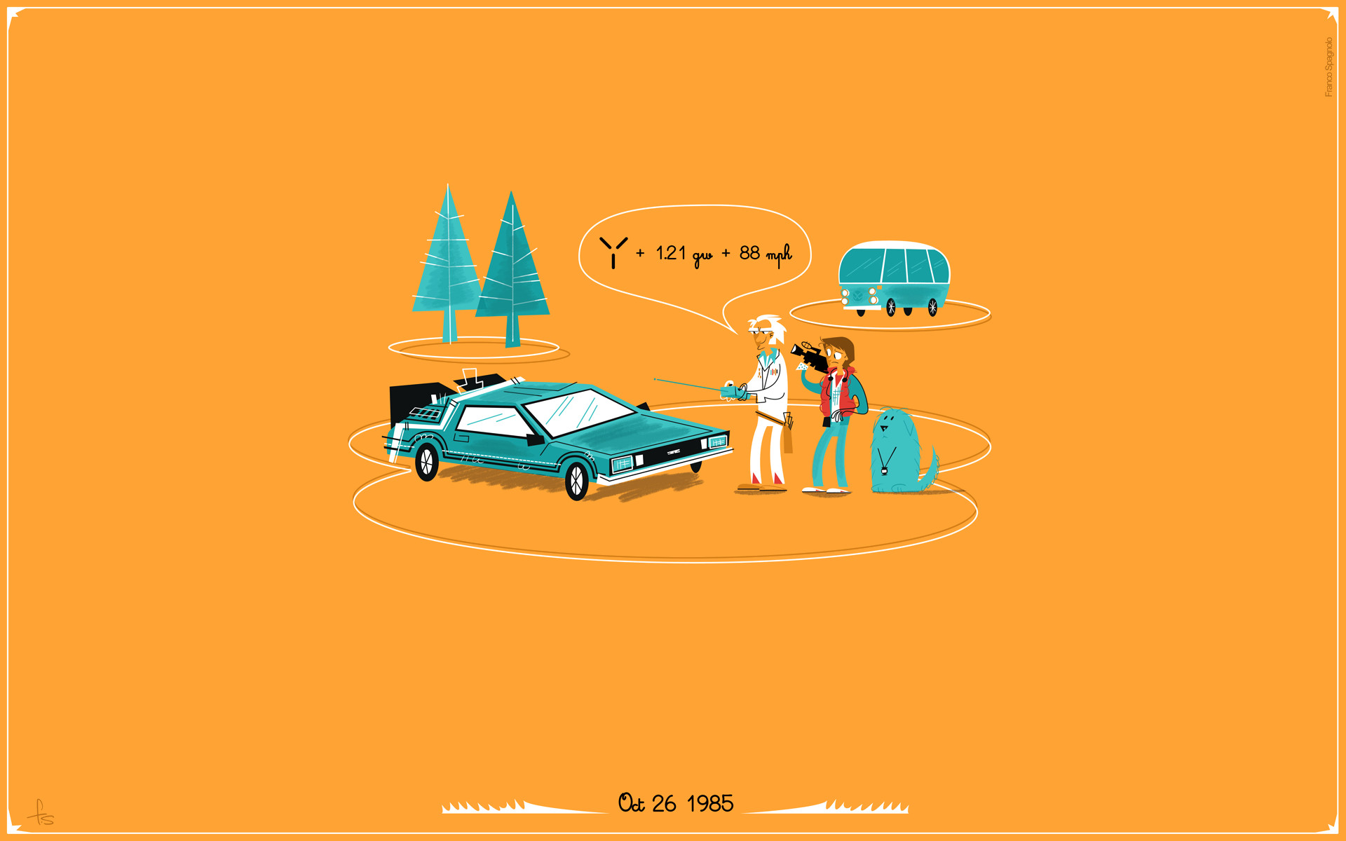Ritorno al futuro, Doc Brown, Marty McFly, DeLorean DMC-12, Minimalismo, sfondo MacBook Air