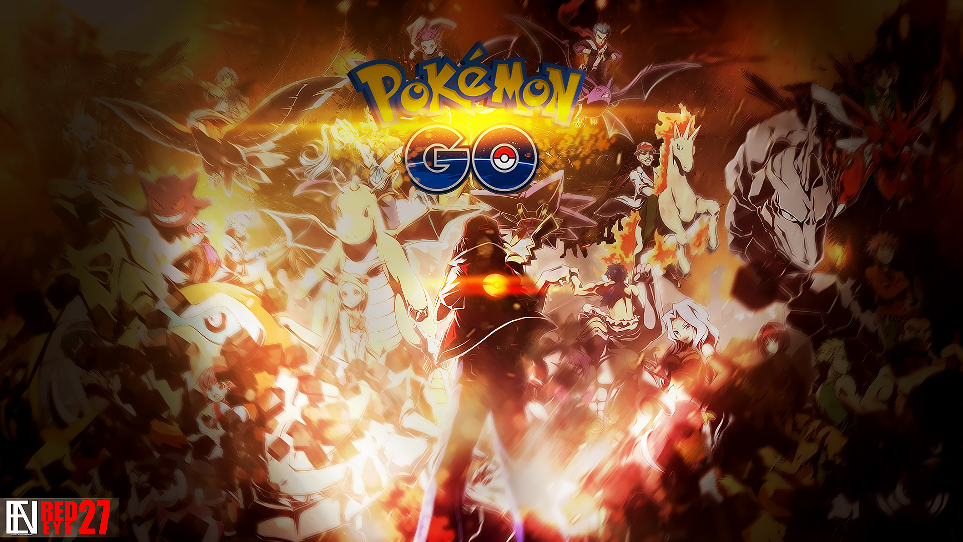 Pokémon GO, Logo, Pokémon, Collage, Full HD, sfondo per PC e portatile