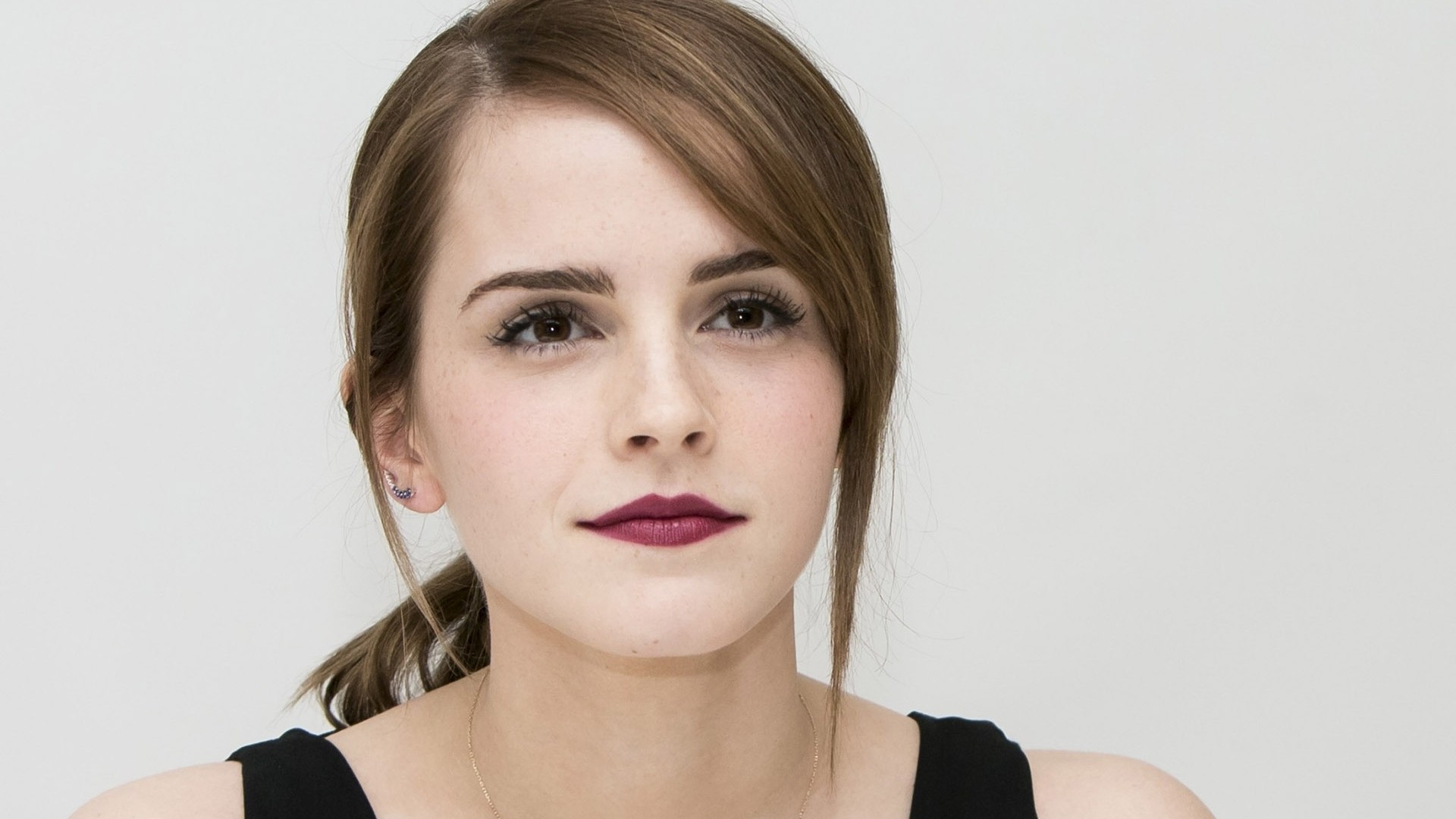 Emma Watson, Ritratto, Rossetto, Full HD 1080p, sfondo desktop