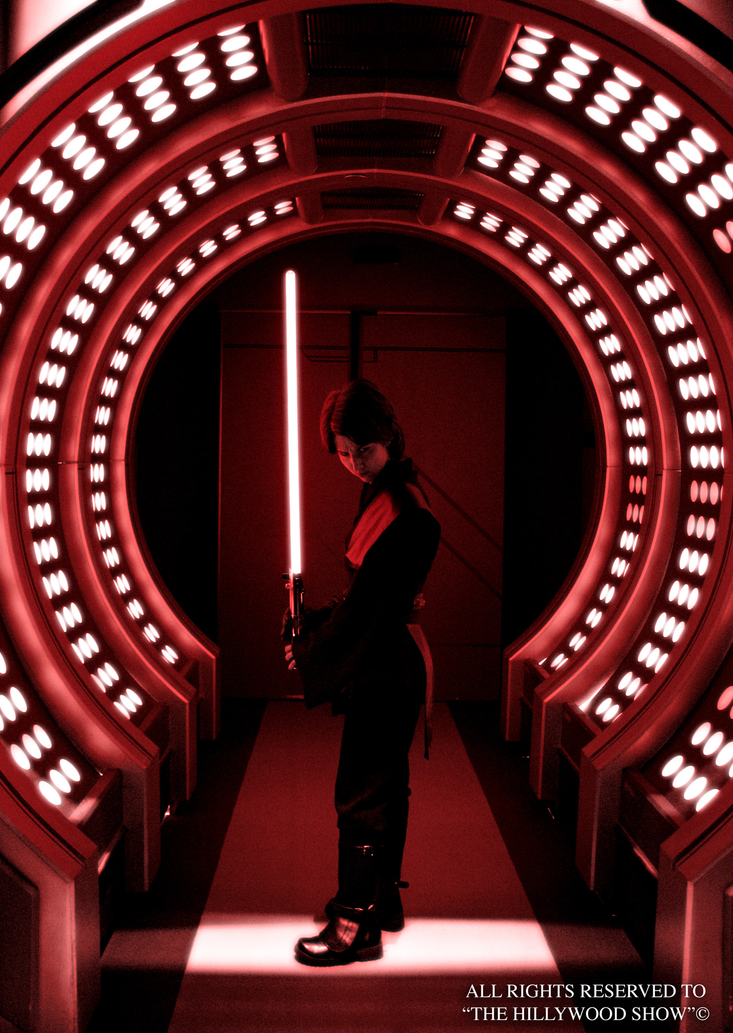 Star Wars, Spada laser rossa, Corridoio rosso, QHD+, schermata di blocco iPad