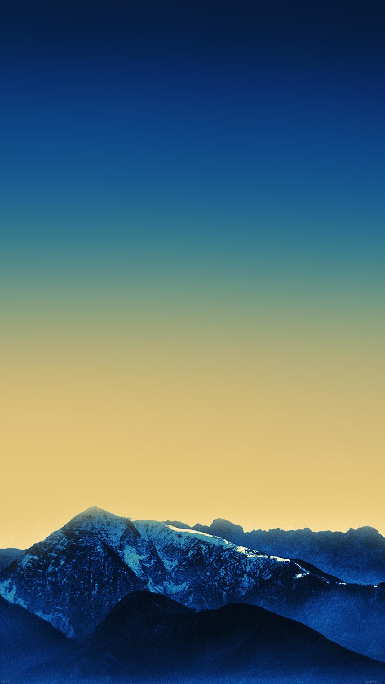 Montagne, Crepuscolo, Sfumatura, Blu, 1242x2208, schermata di blocco iPhone