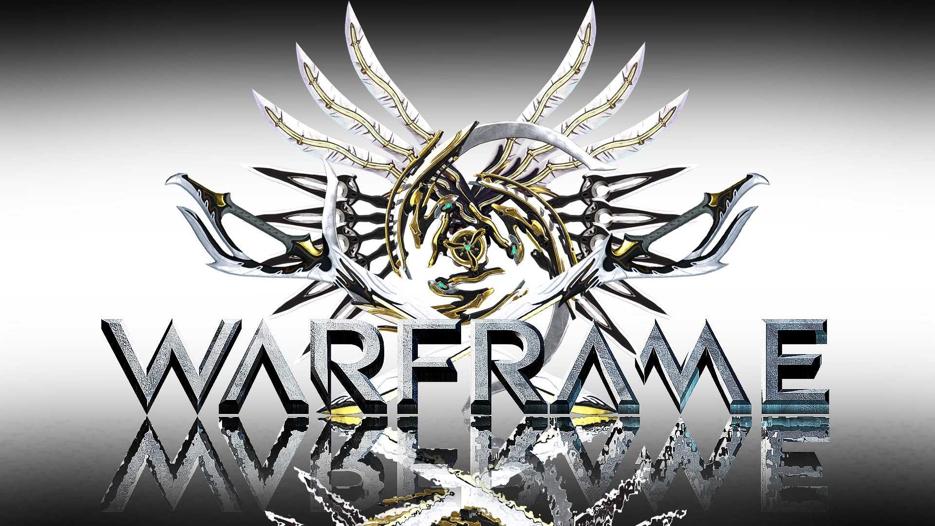 Logo Warframe, Warframe, Metallo, 3D, Full HD, sfondo Windows 11