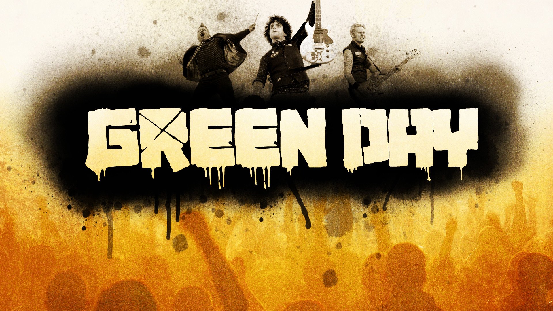 Green Day, Logo, Concerto, Arancione, Full HD, sfondo desktop