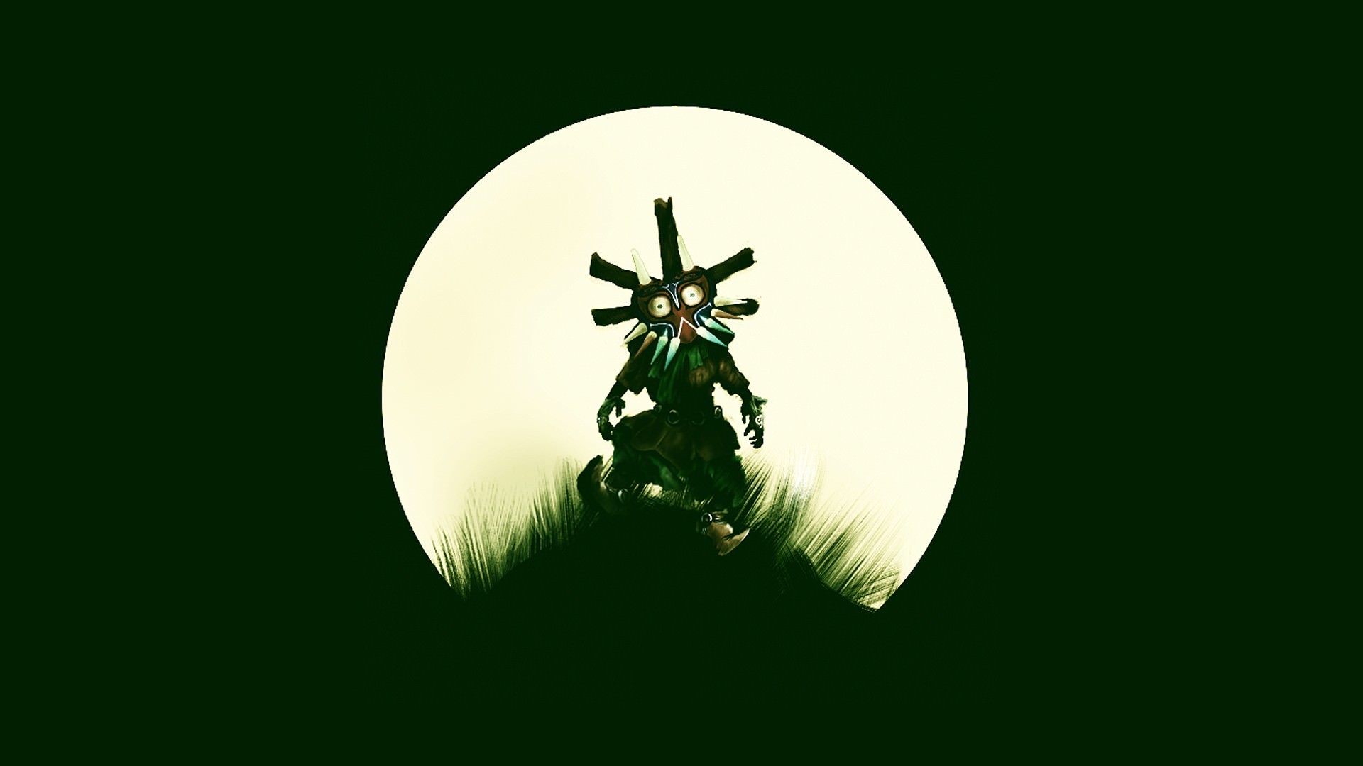 Skull Kid, Majora's Mask, Luna, Silhouette, 16:9 Full HD, sfondo widescreen