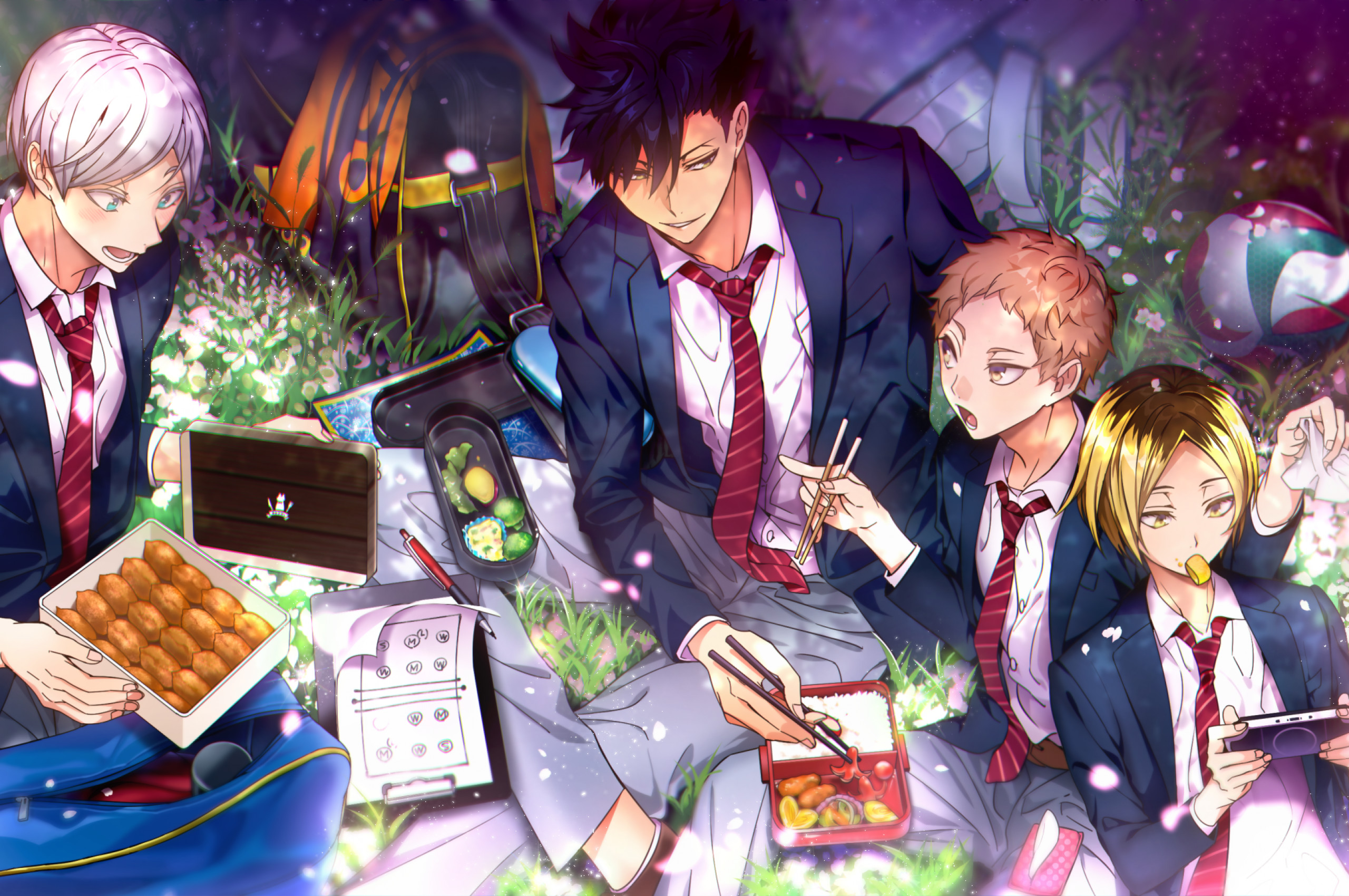 Nekoma, Tetsuro Kuroo, Kenma Kozume, Haikyu!!, Picnic, 2K, sfondo per PC