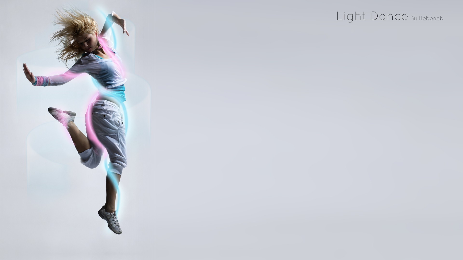 Light Dance, Ballerina, Salto, Scie luminose, Full HD, sfondo per PC