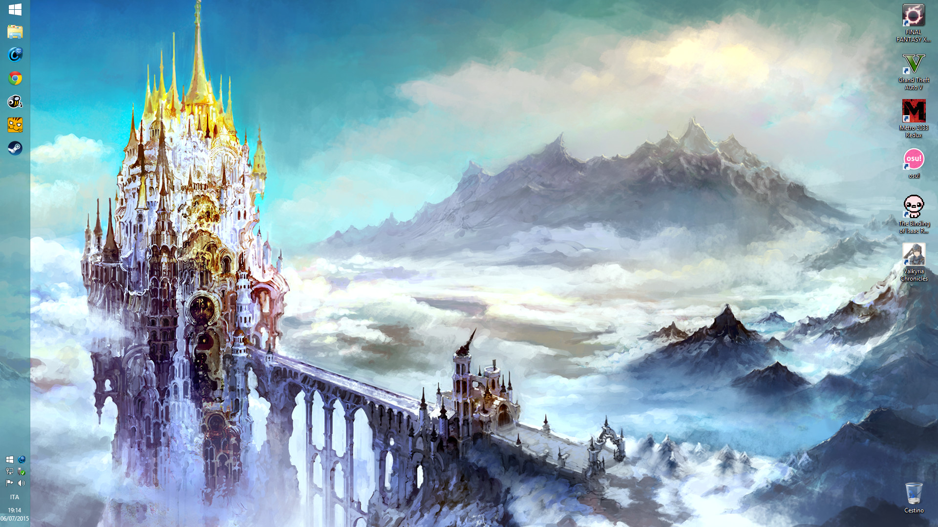 Final Fantasy XIV, Castello, Arte fantasy, Montagne, Full HD, sfondo per PC