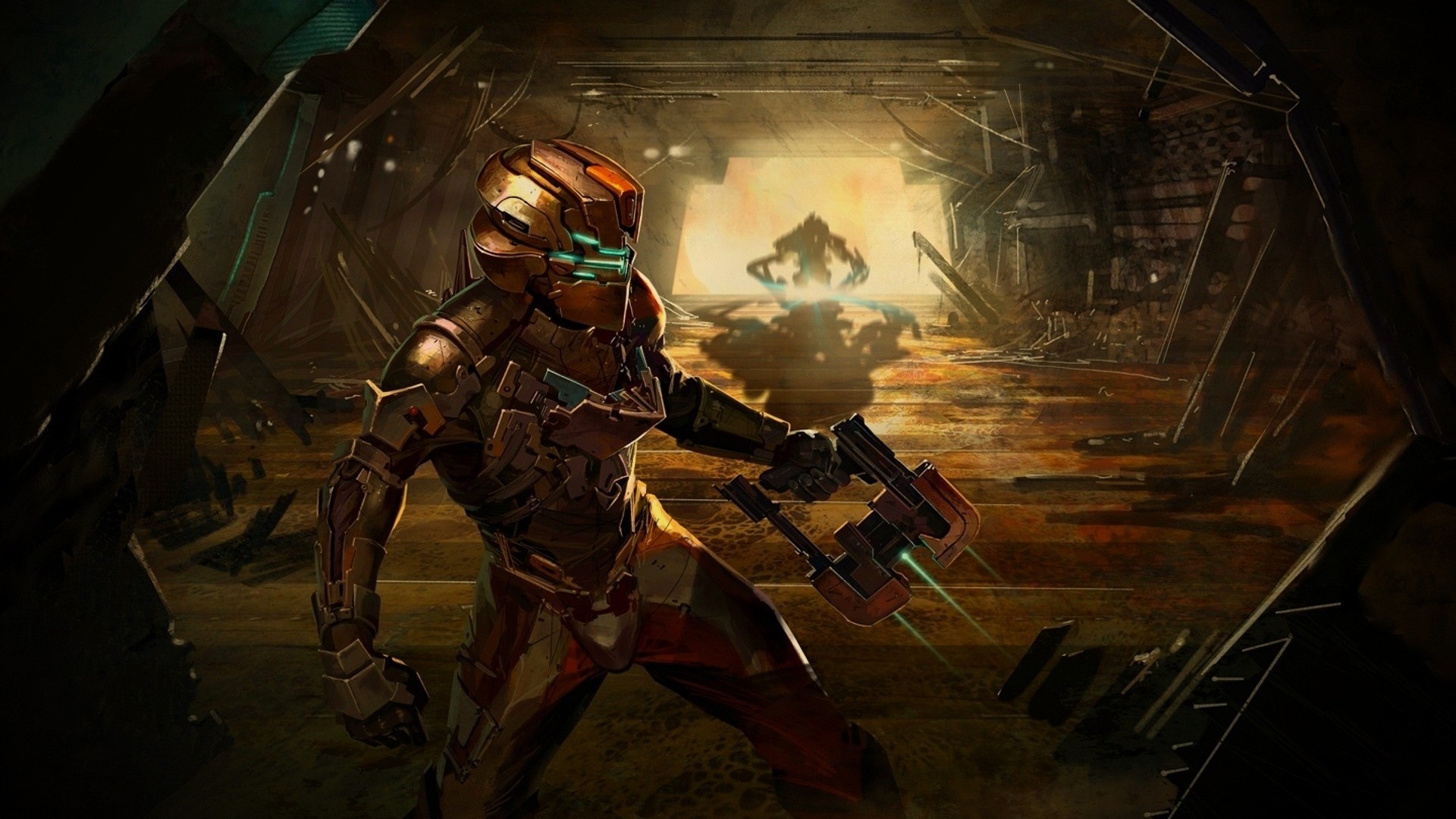 Isaac Clarke, Dead Space, Tuta RIG, Plasma cutter, Corridoio, Full HD, sfondo per PC