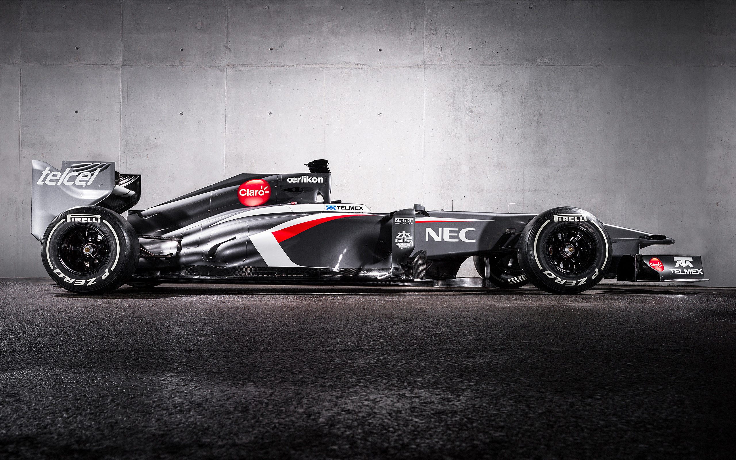 Sauber C32, Sauber, Formula 1, Vista laterale, Studio, 2560x1600, sfondo MacBook Pro