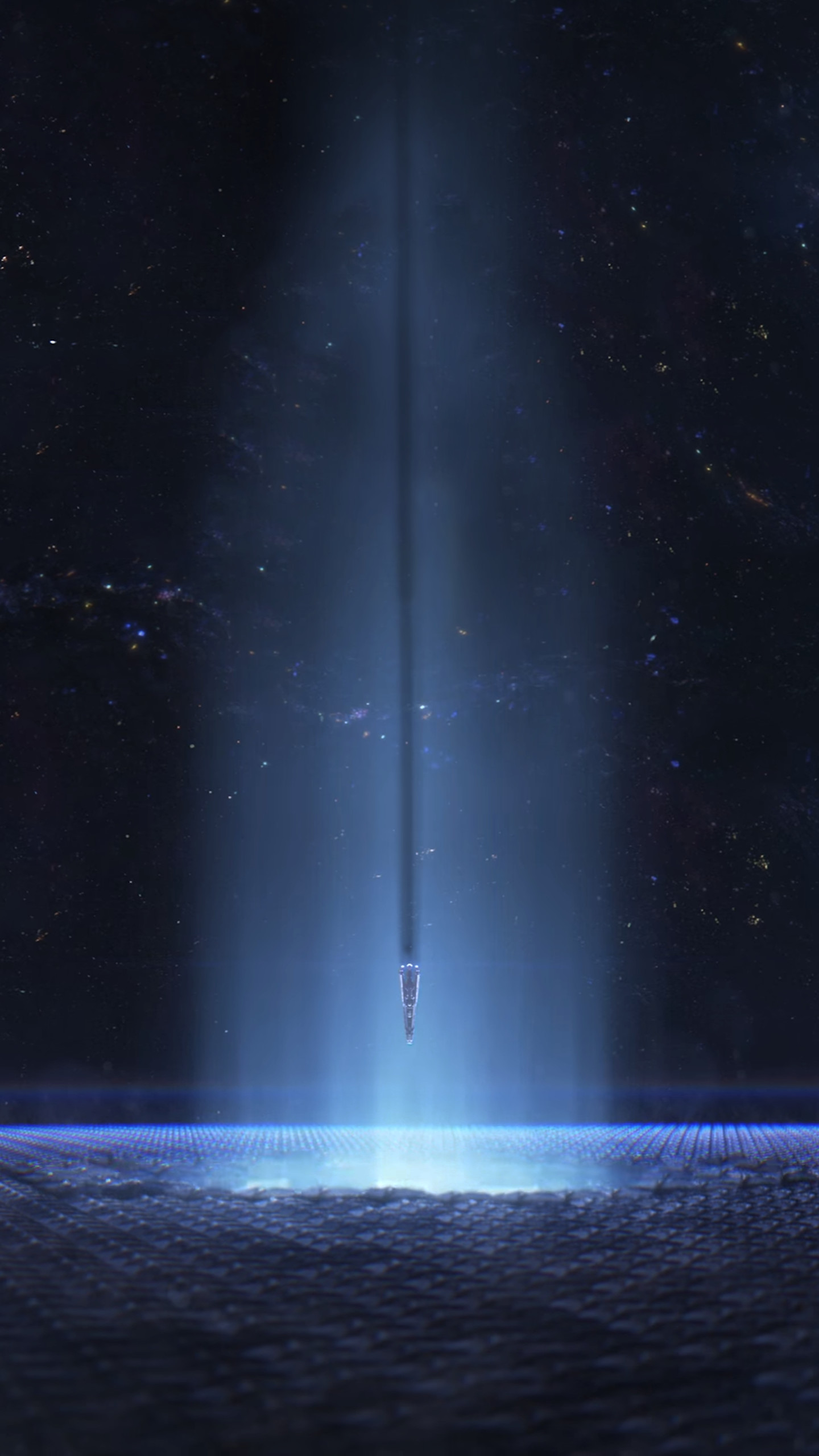 Mass Effect: Andromeda, Raggio di luce, Blu, Minimalista, Fantascienza, sfondo iPhone QHD+
