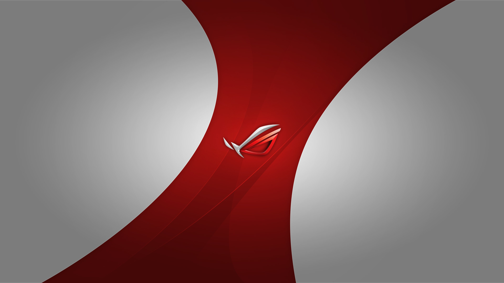 Asus ROG, Logo, Rosso e grigio, Curve, 1920x1080, immagine di sfondo