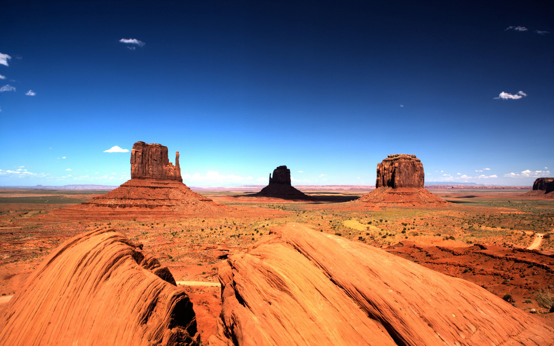 Monument Valley, Arizona, Deserto, Cielo azzurro, 1920x1200, immagine di sfondo