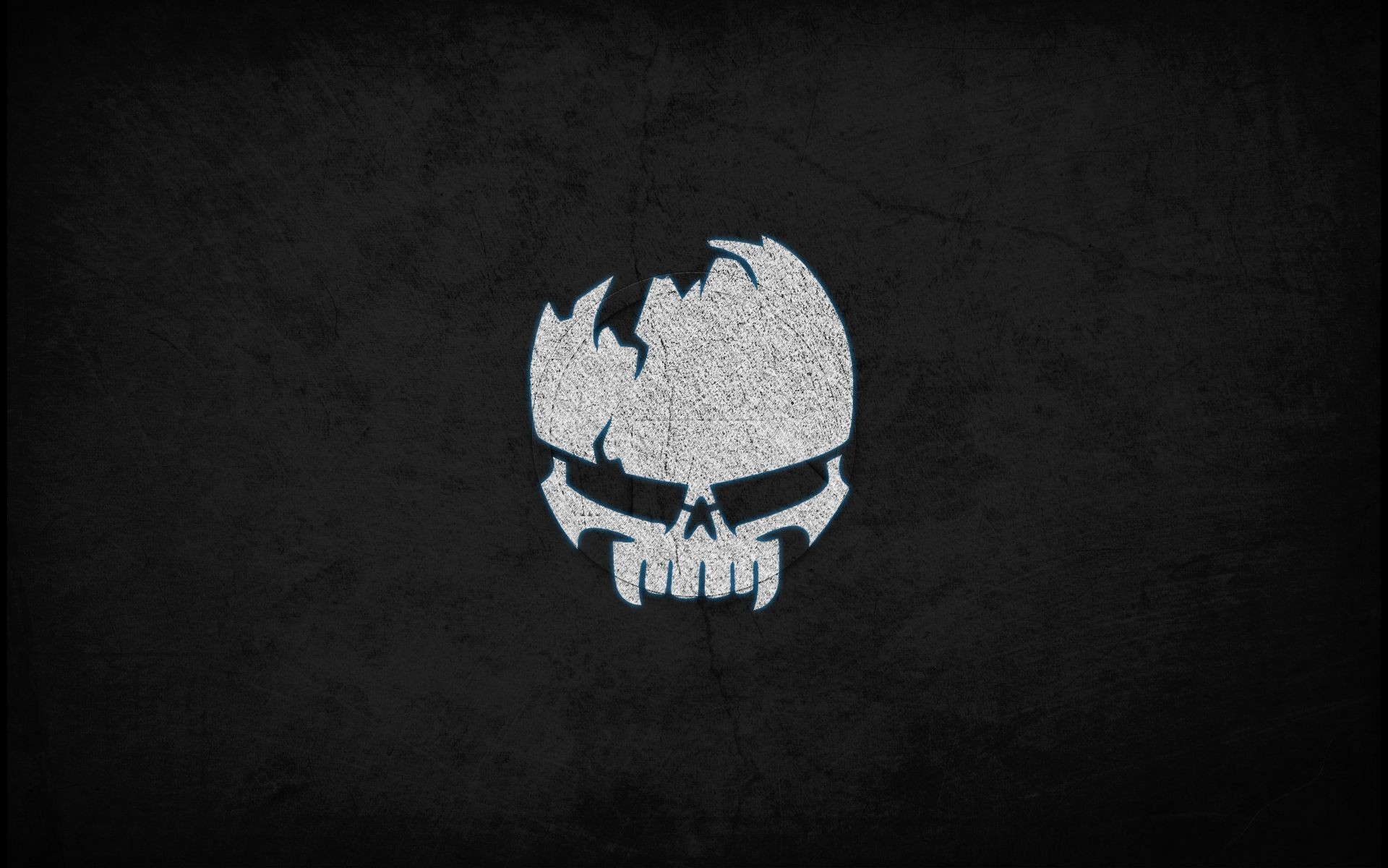 Teschio stilizzato, Logo, Sfondo grigio scuro, Minimalista, Full HD, wallpaper per computer