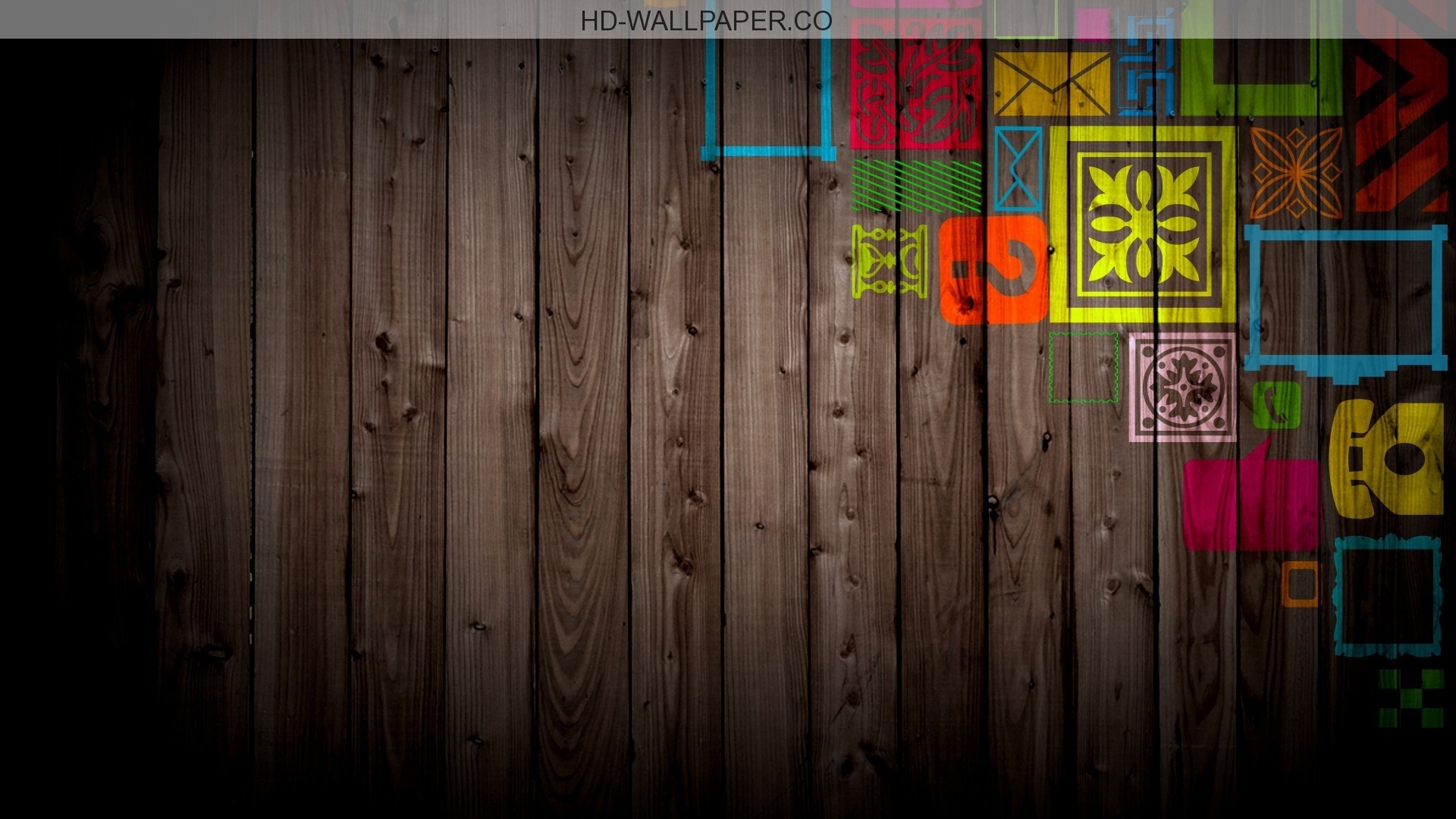 Legno, Forme colorate, Tavole, sfondo PC Full HD