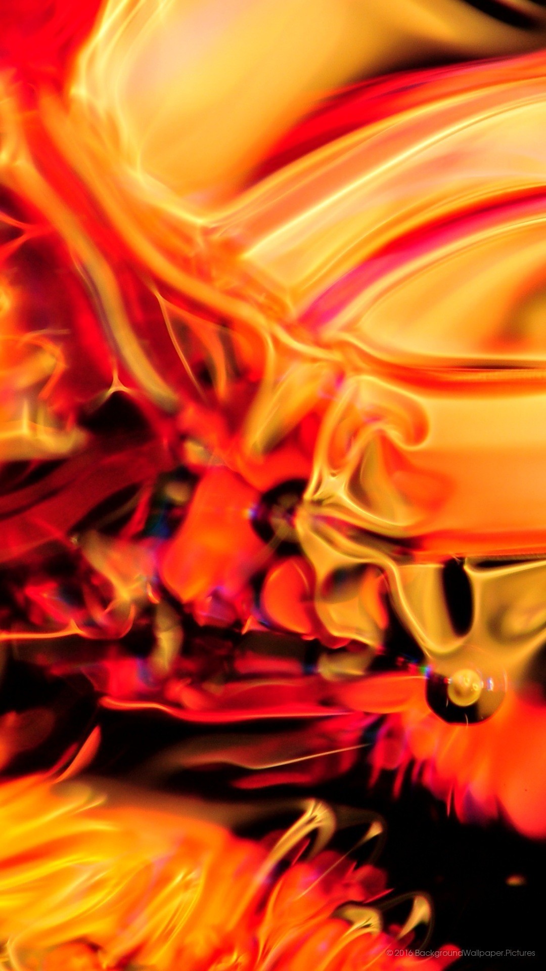 Astratto, Arte frattale, Arancione, Rosso, Fiamme, Full HD, sfondo per cellulare