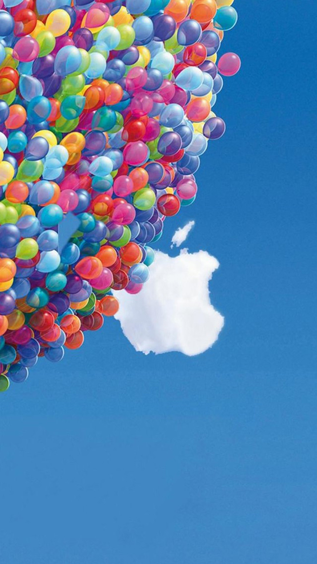 Palloncini, Logo Apple, Up, Cielo azzurro, immagine di sfondo iPhone 6S