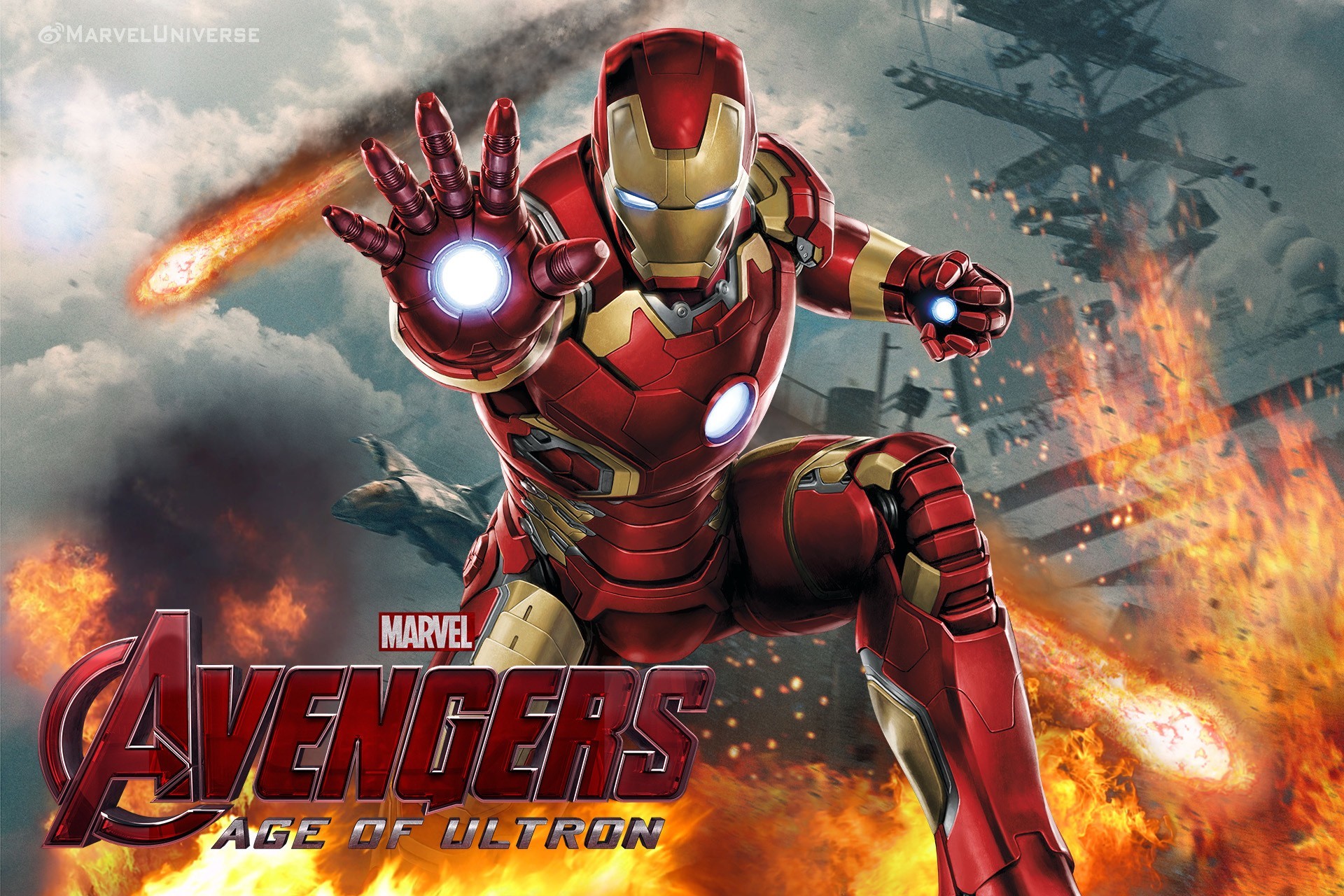 Avengers: Age of Ultron, Iron Man, Marvel Cinematic Universe, Fuoco, Azione, sfondo desktop