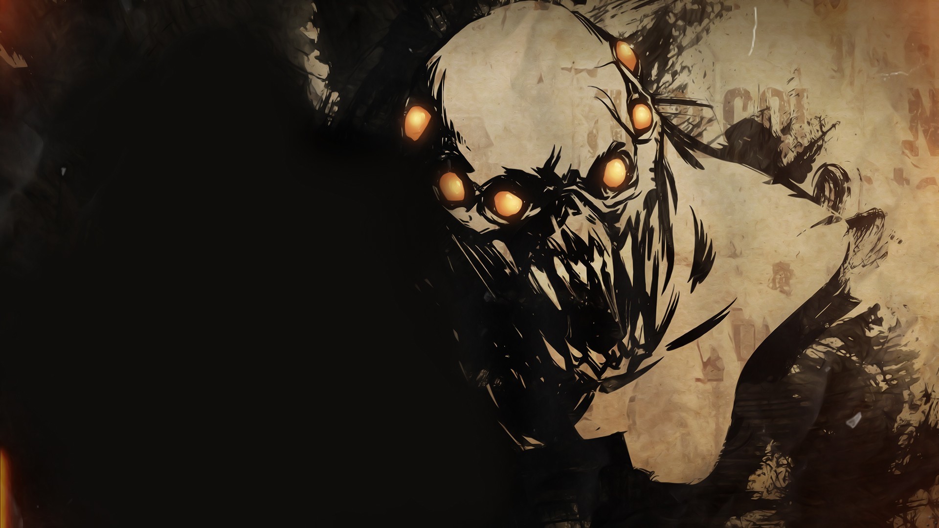 Warframe, Infestati, Mostro, Seppia, Full HD, sfondo per PC e portatile