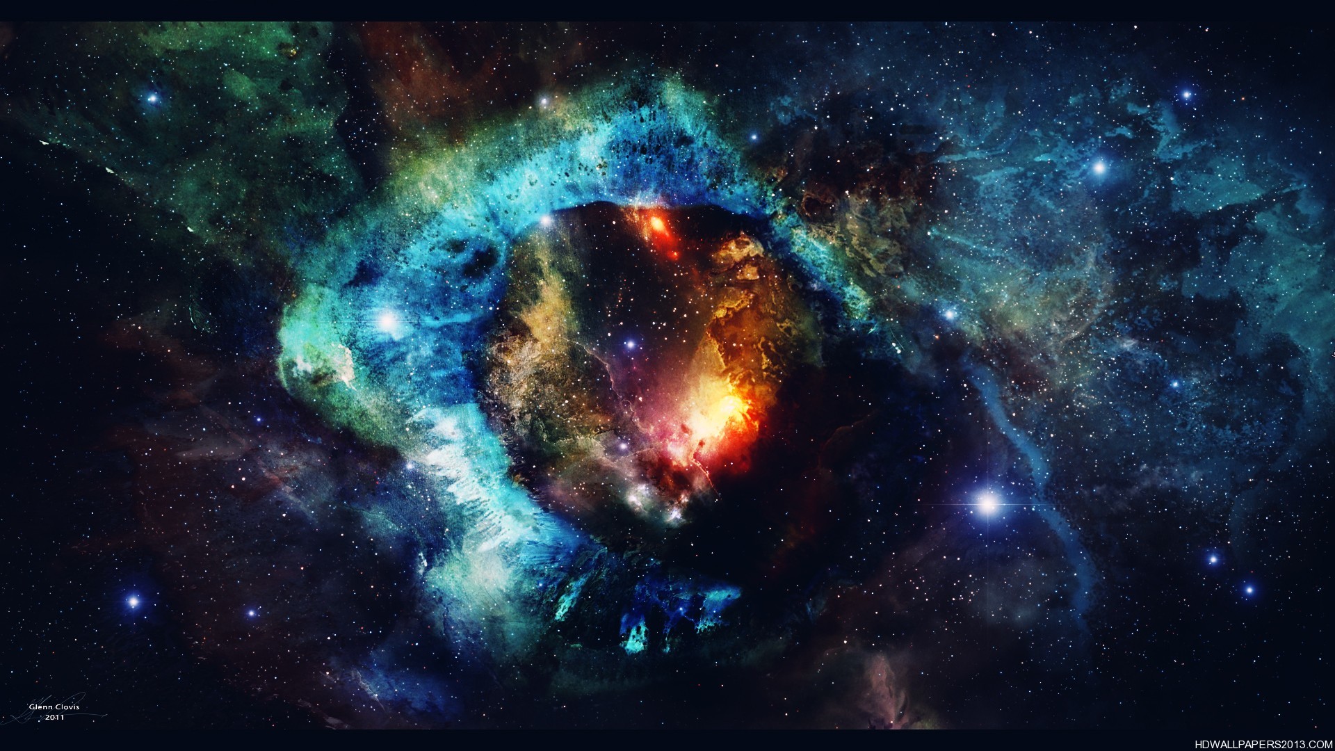 Nebulosa, Spazio, Colori, Stelle, Full HD, sfondo per PC e portatile