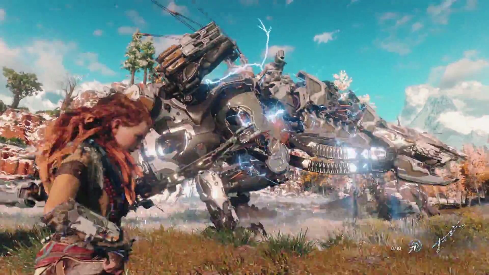 Aloy, Horizon Zero Dawn, Sawtooth, Battaglia, Full HD, wallpaper per PC