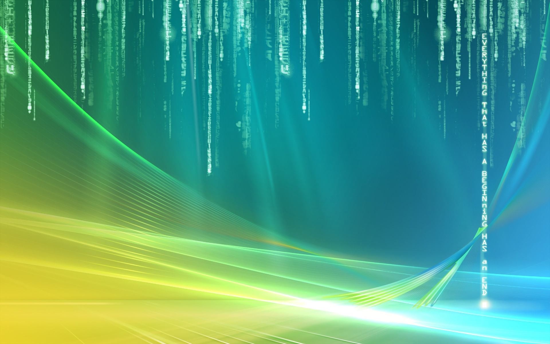 Windows Vista, Matrix, Codice, Verde acqua, Full HD, wallpaper per computer