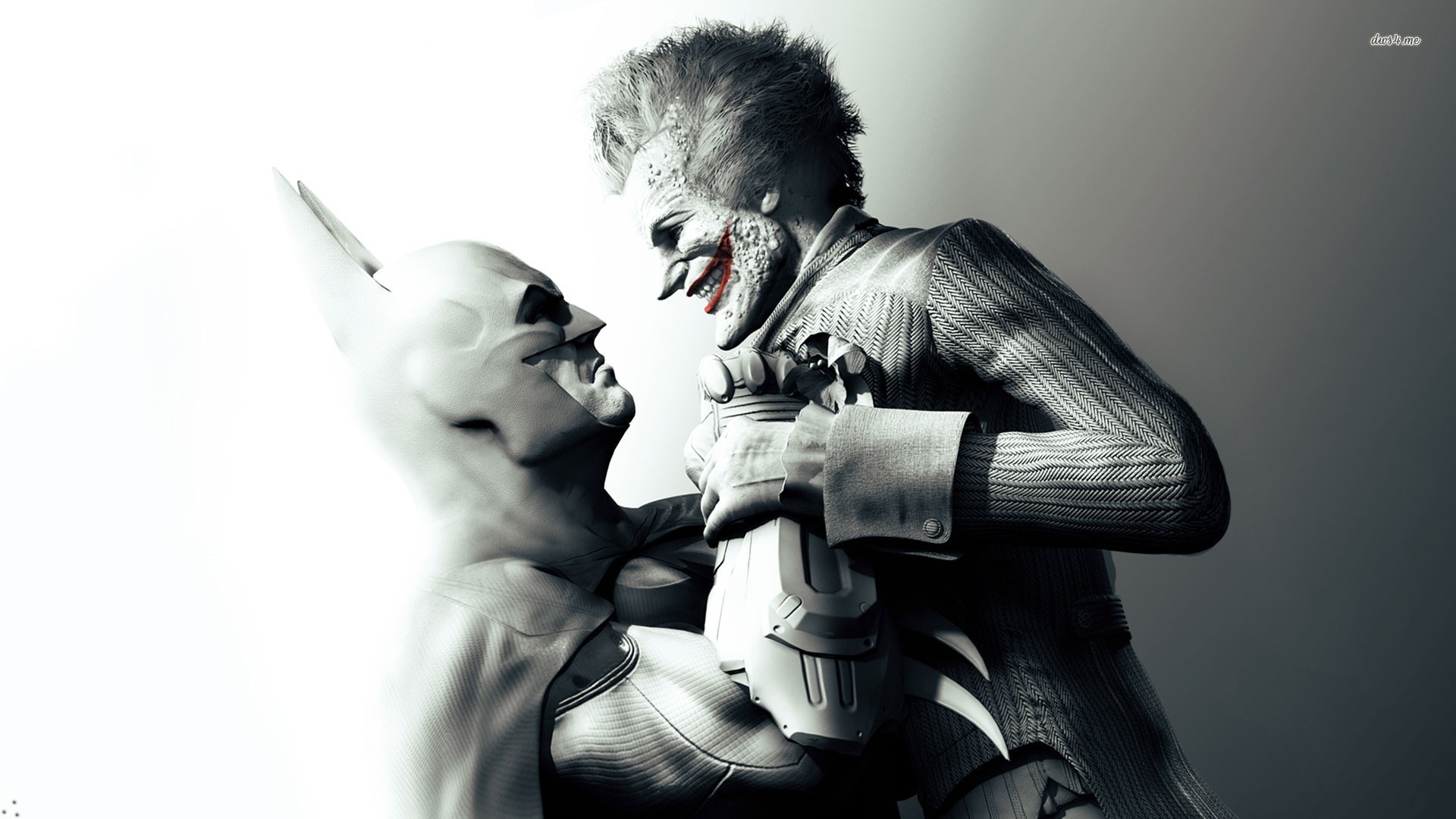 Joker, Batman, Batman: Arkham City, Bianco e nero, 1920x1080, immagine di sfondo