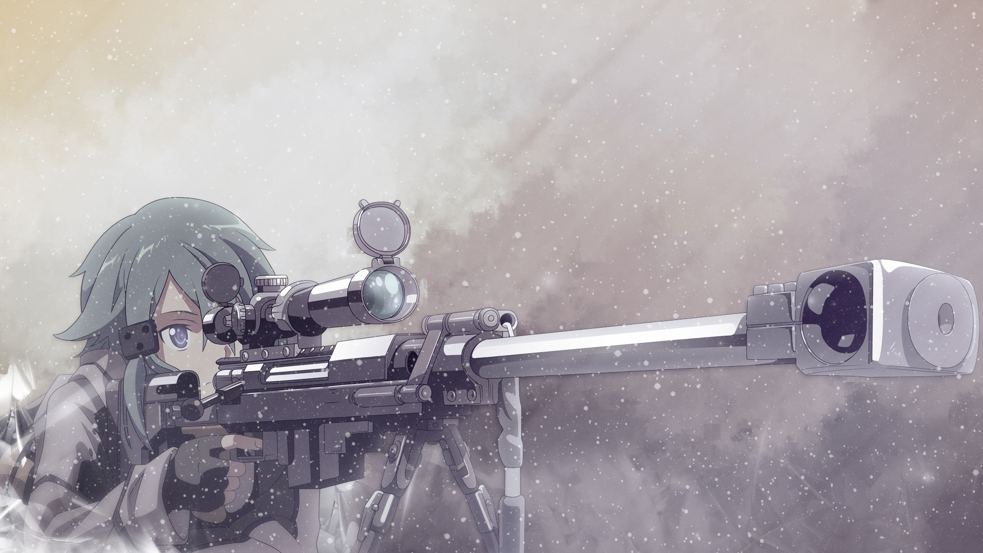 Sinon, Sword Art Online II, Hecate II, Fucile di precisione, Full HD, wallpaper desktop