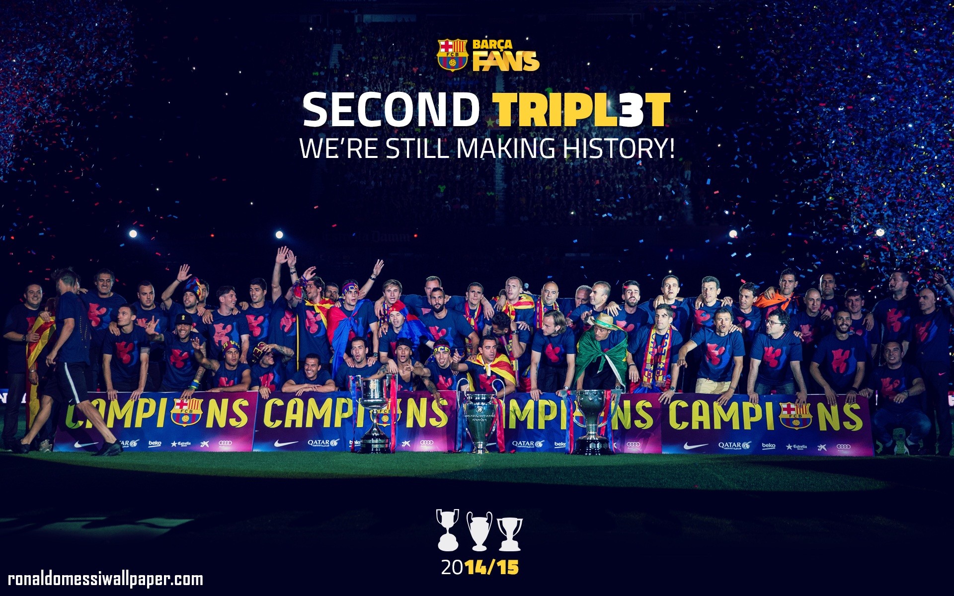 FC Barcellona, Triplete, Squadra, Festeggiamenti, 1920x1200, sfondo per PC