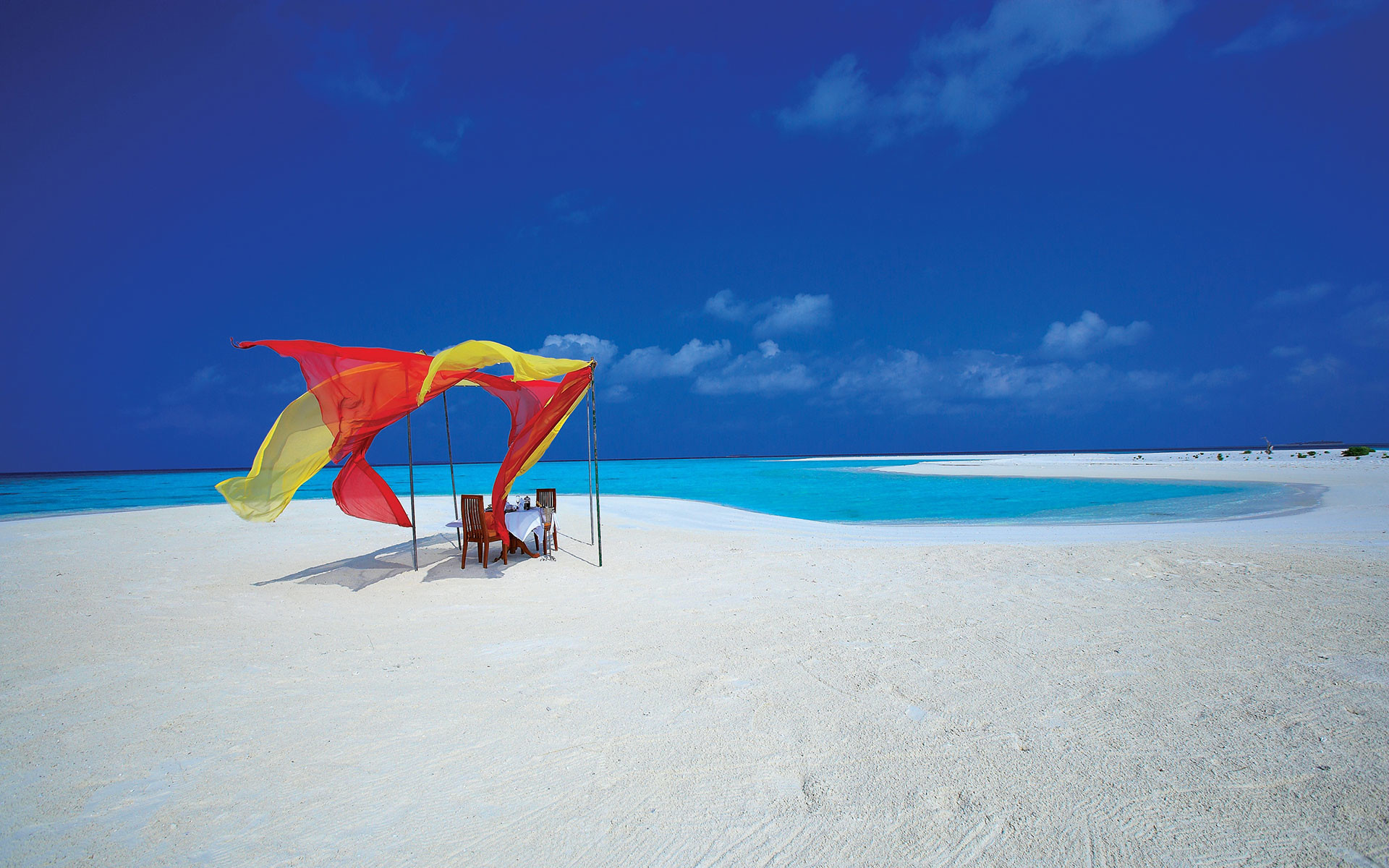 Spiaggia bianca, Tenda, Laguna, sfondo per il tuo desktop