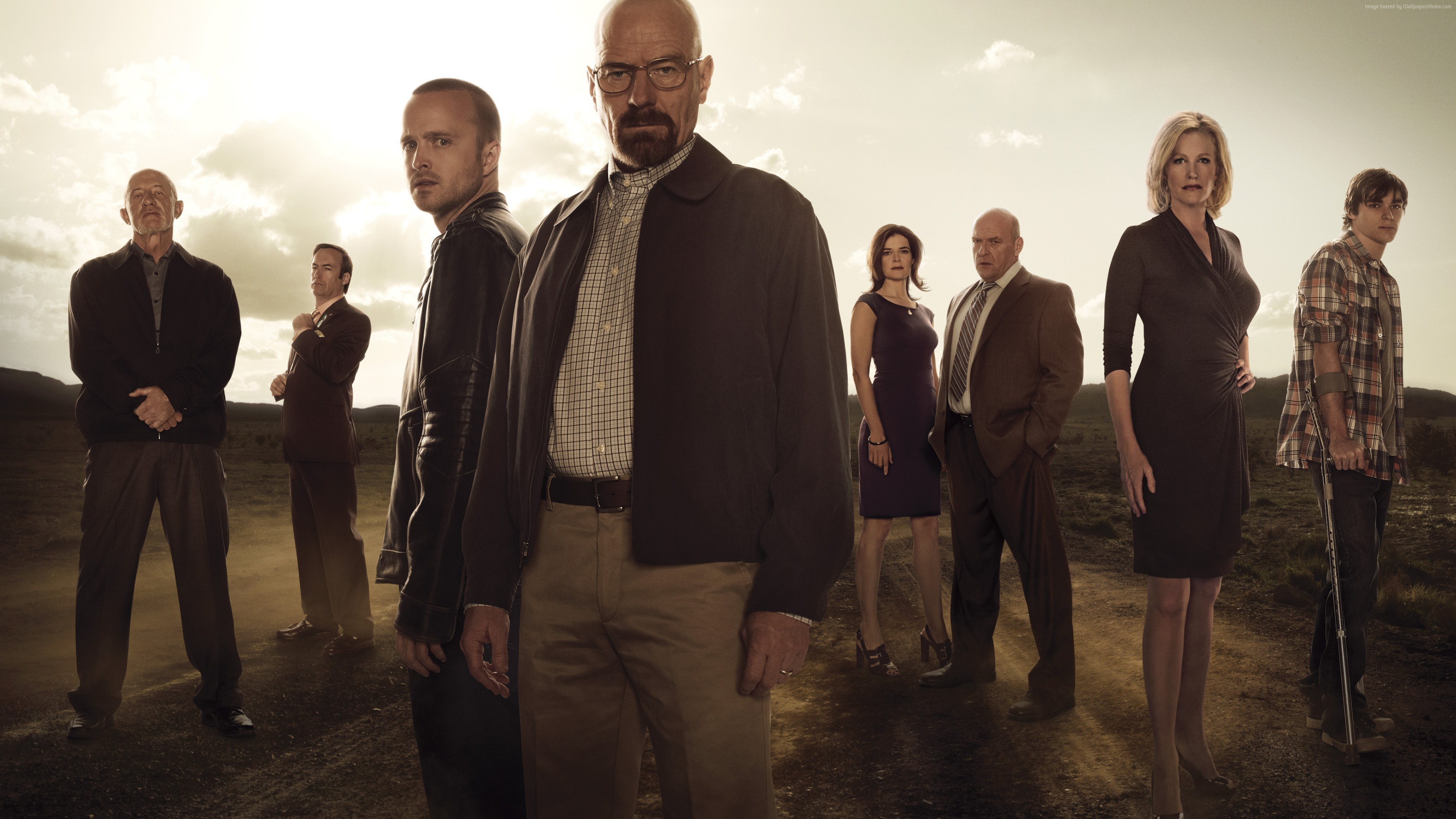 Breaking Bad, Cast, Walter White, Jesse Pinkman, Skyler White, Hank Schrader, sfondo 4K