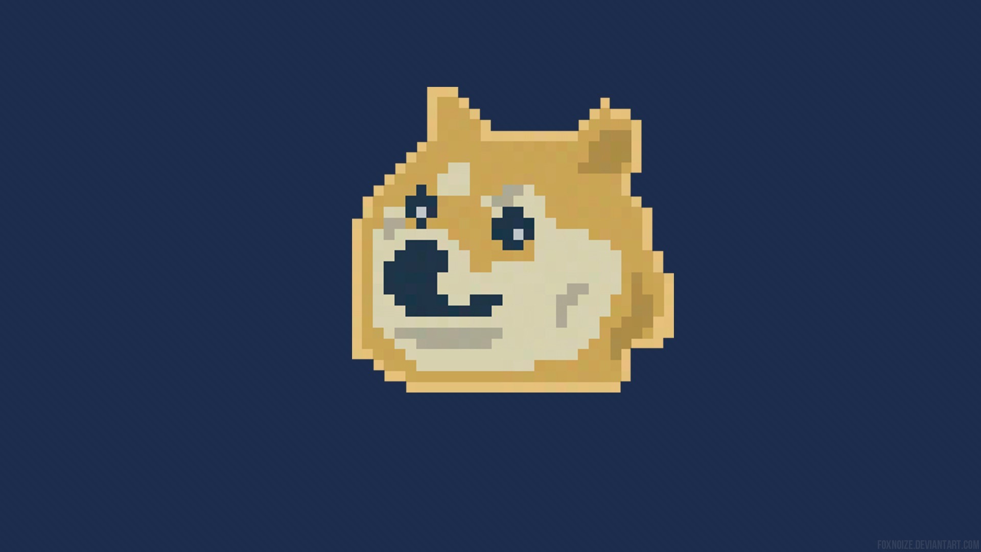 Doge, Pixel art, Blu scuro, 1920x1080, immagine di sfondo