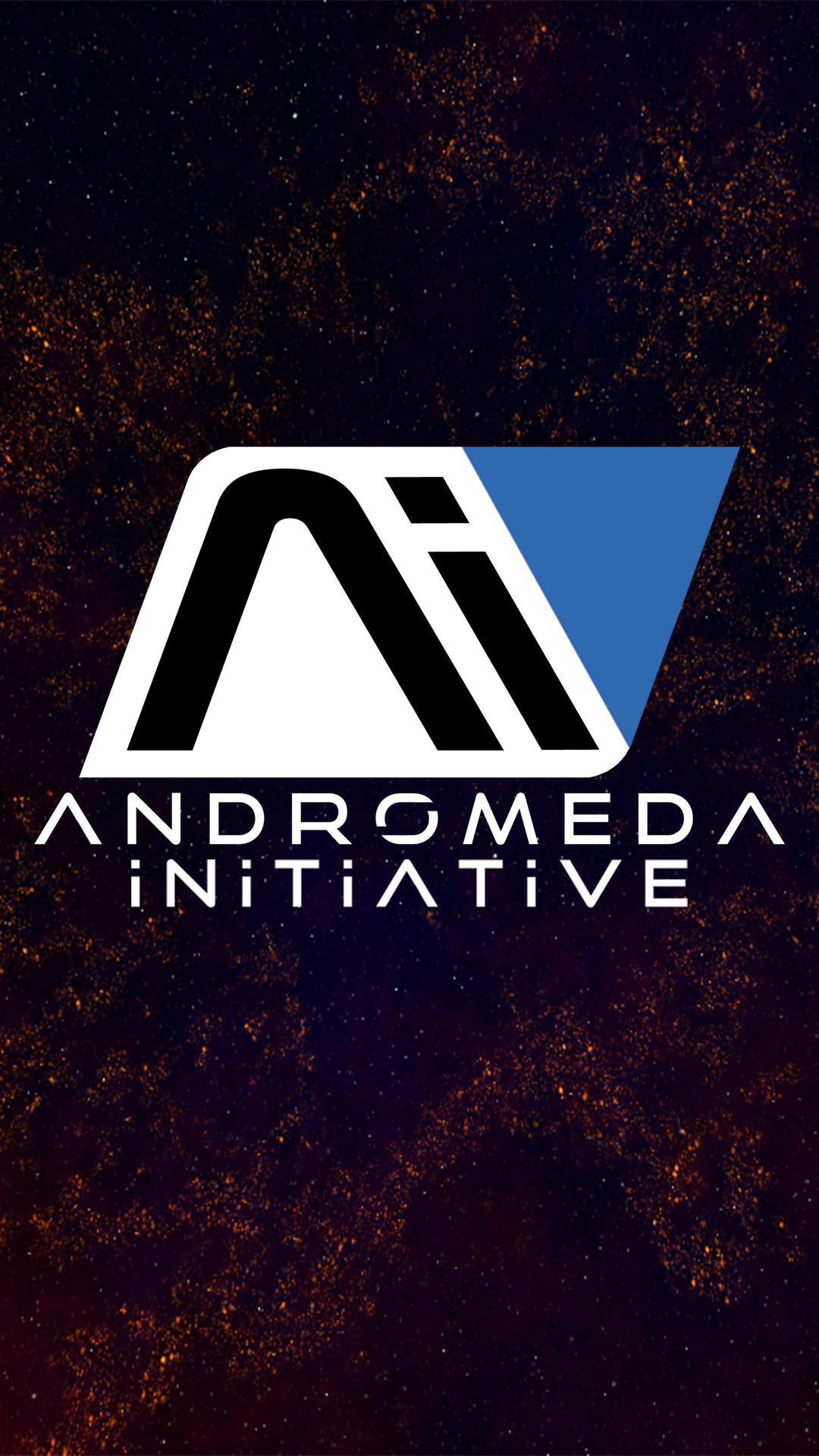 Iniziativa Andromeda, Mass Effect: Andromeda, Logo, Sfondo scuro, Minimalista, wallpaper cellulare