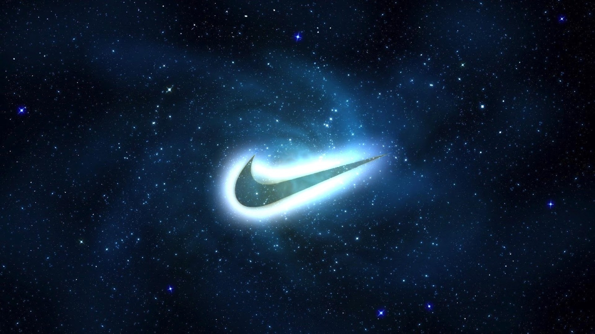 Nike, Swoosh, Spazio, Stelle, Full HD, sfondo Windows 11