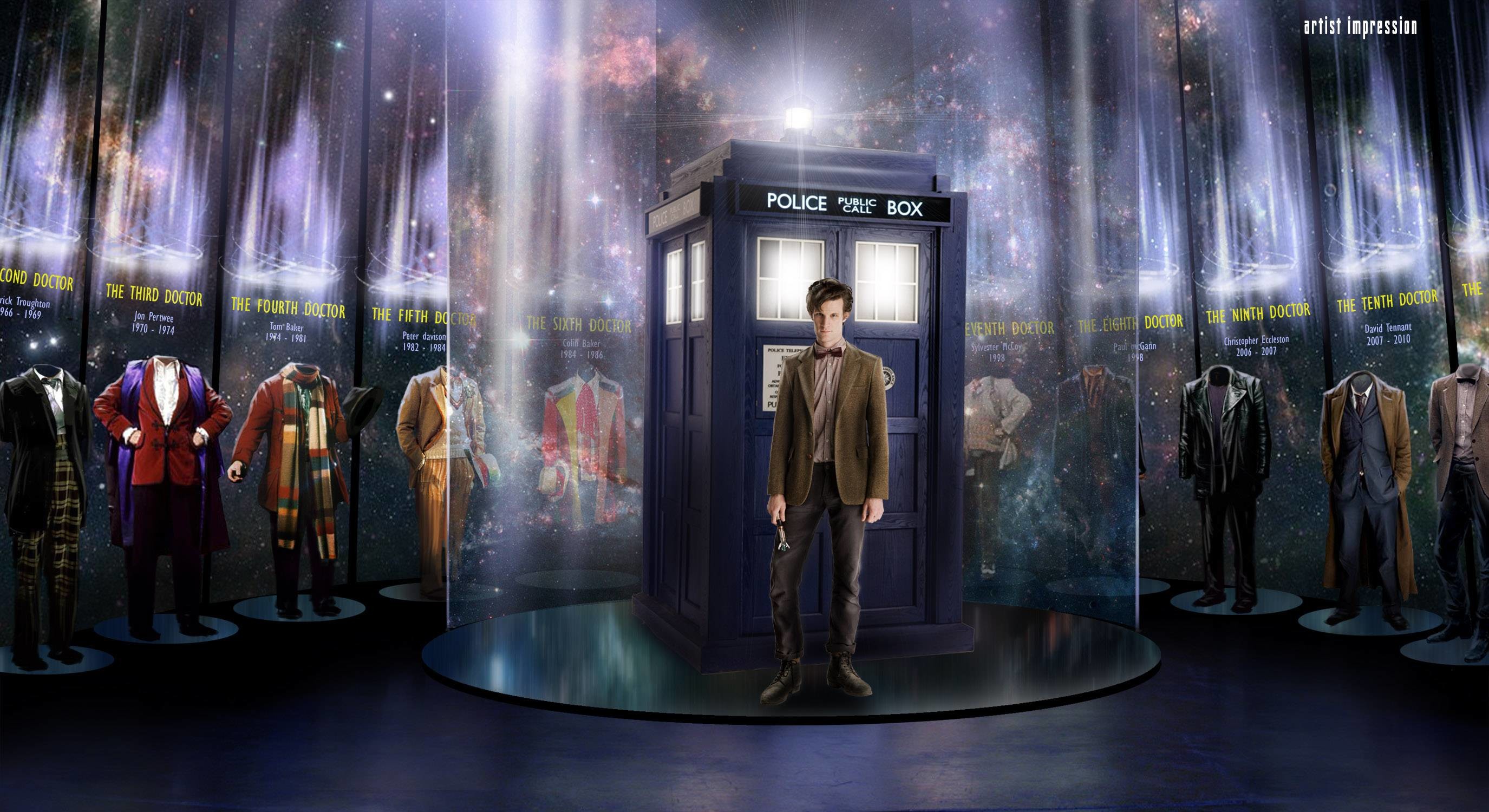 TARDIS, Undicesimo Dottore, Doctor Who, Costumi dei Dottori, Arte digitale, sfondo Windows 11