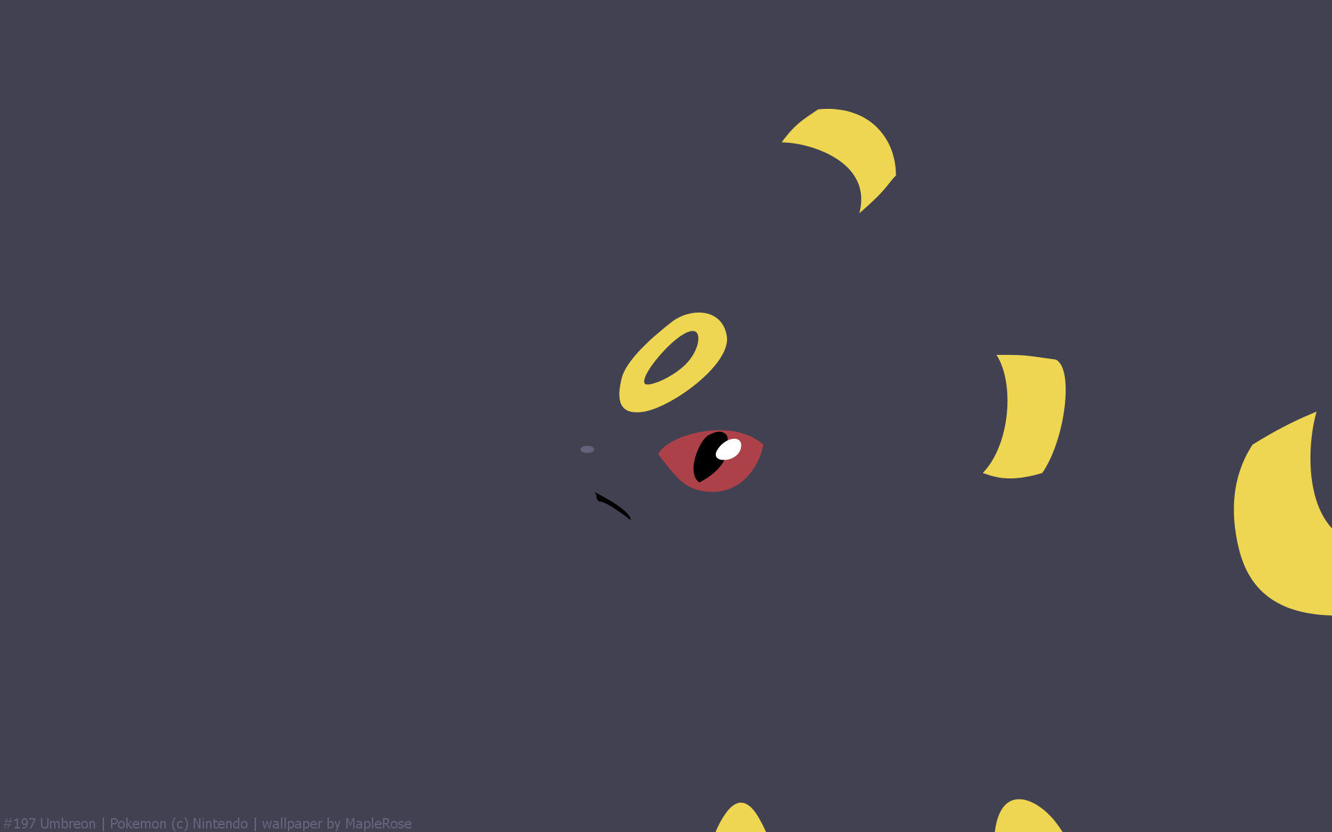 Umbreon, Pokémon, Minimalista, Primo piano, Full HD, sfondo per portatile