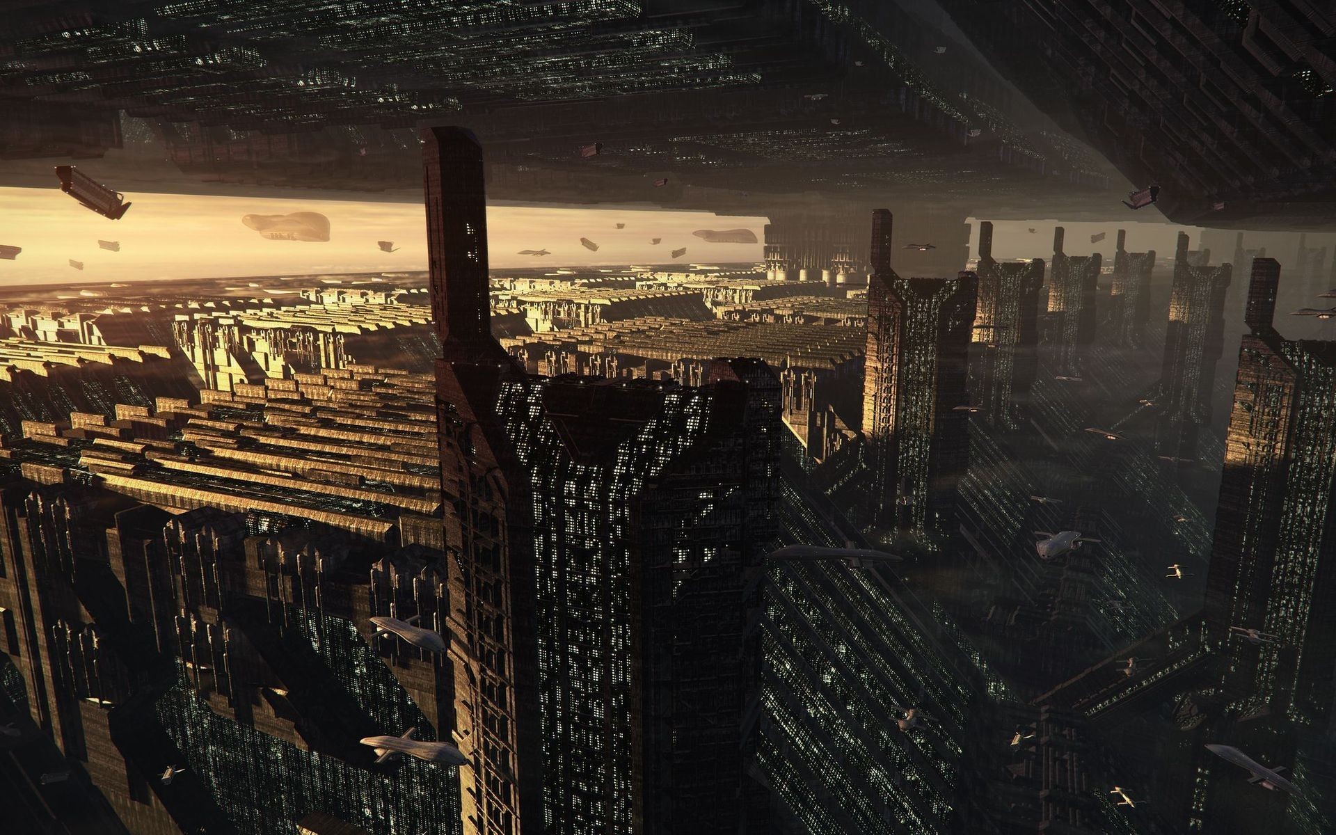 Città futuristica, Megastruttura, Arte concettuale, 1920x1200, immagine di sfondo