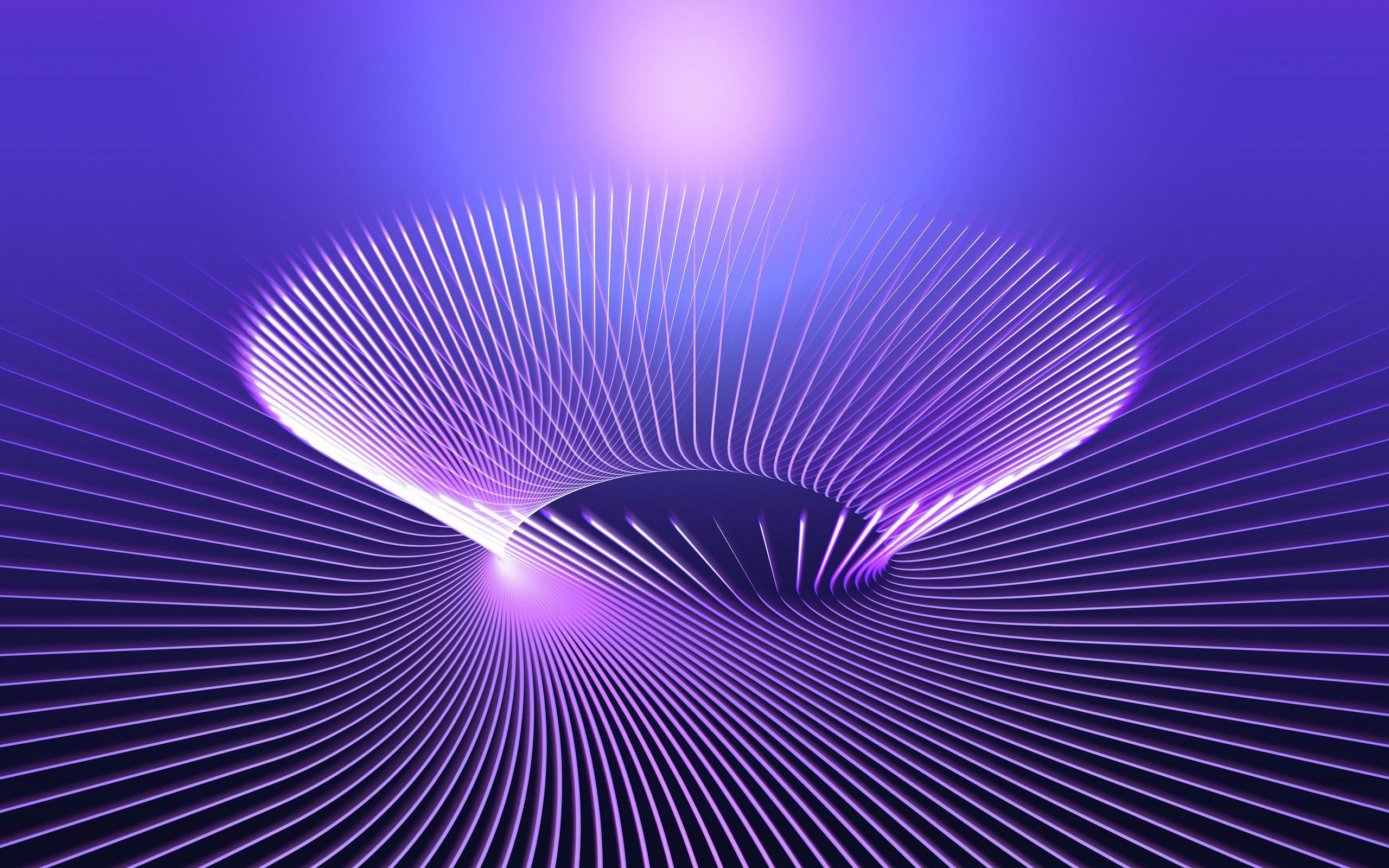 Vortice, Linee viola, Arte 3D, Astratto, 2560x1600, sfondo MacBook Pro