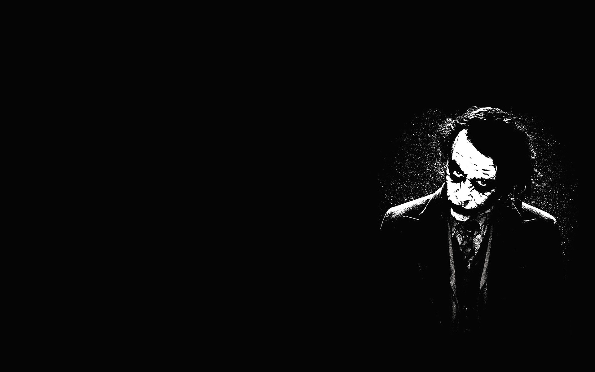 Joker, Heath Ledger, Il cavaliere oscuro, Minimalismo, Sfondo nero, wallpaper Windows 11