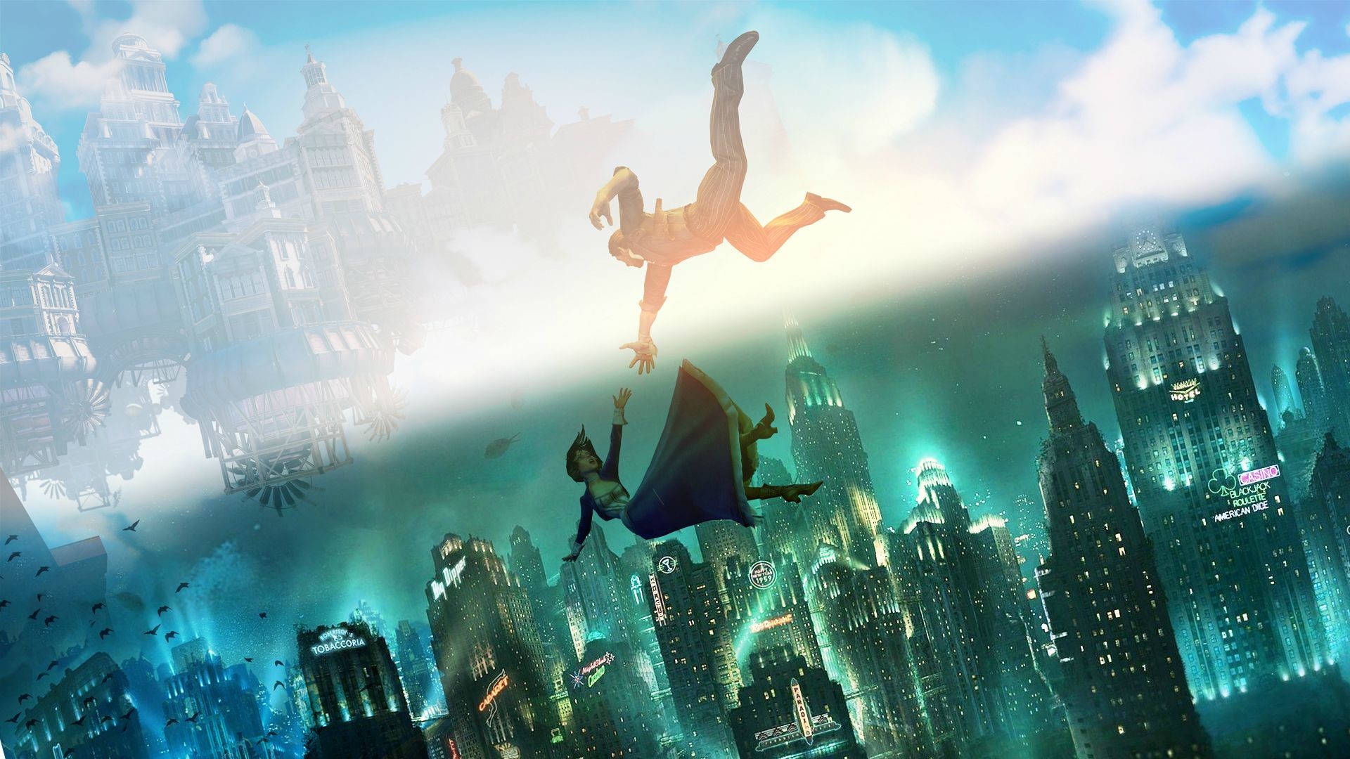 BioShock Infinite, Columbia, Rapture, Caduta, Elizabeth, 1920x1080, sfondo per PC