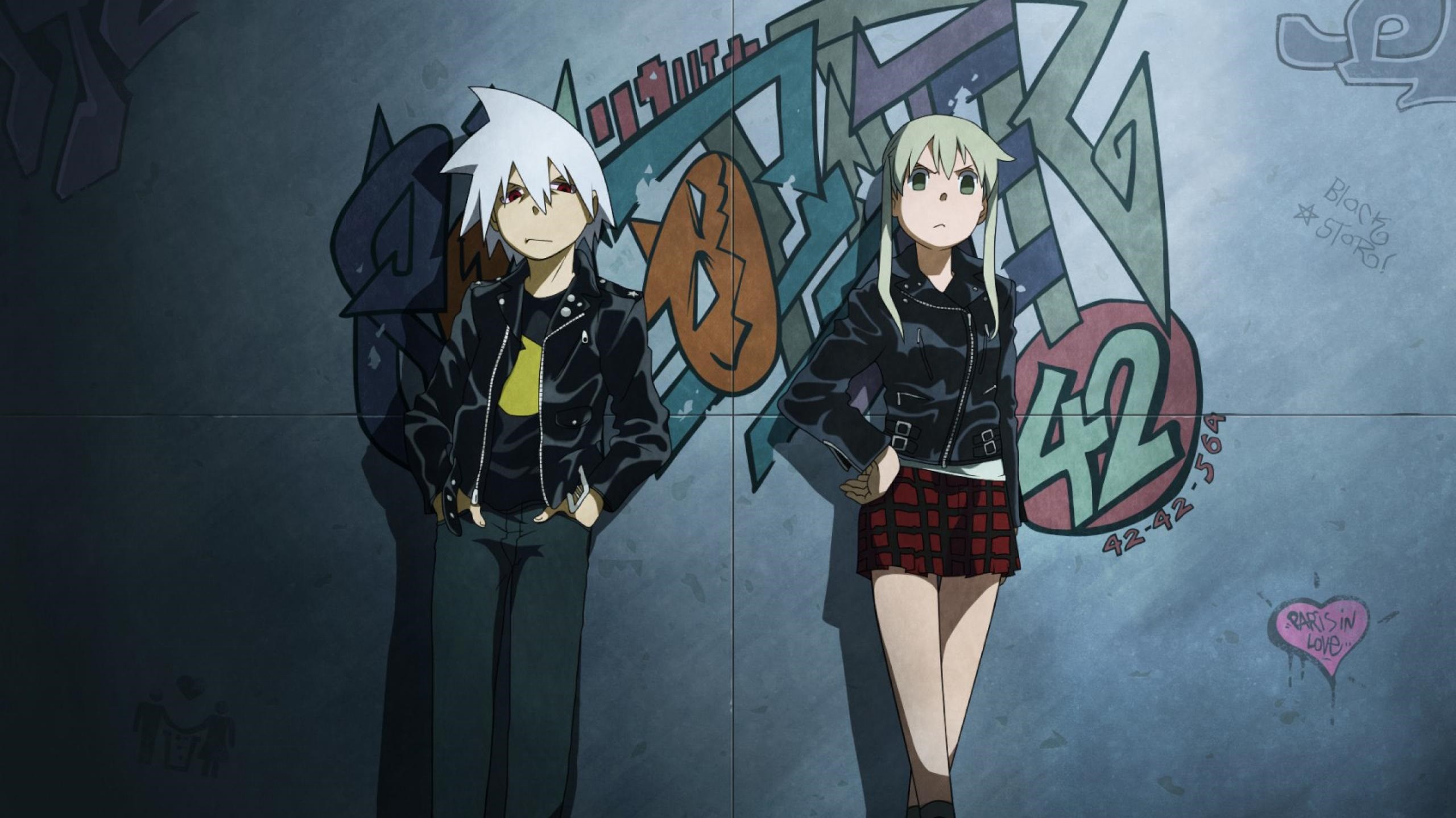 Soul Evans, Maka Albarn, Soul Eater, Graffiti, 2560x1440, sfondo per PC