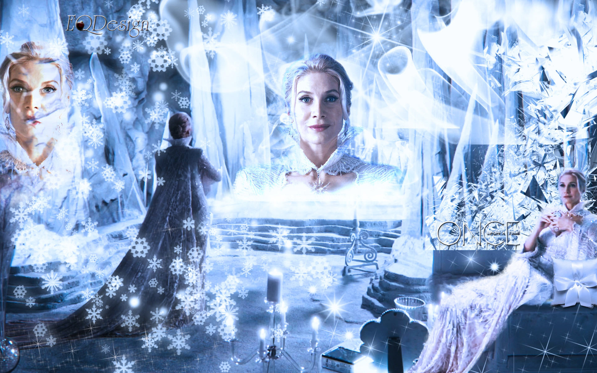 Regina delle Nevi, Elsa, C'era una volta, Ghiaccio, Collage, 16:10 Full HD, sfondo widescreen