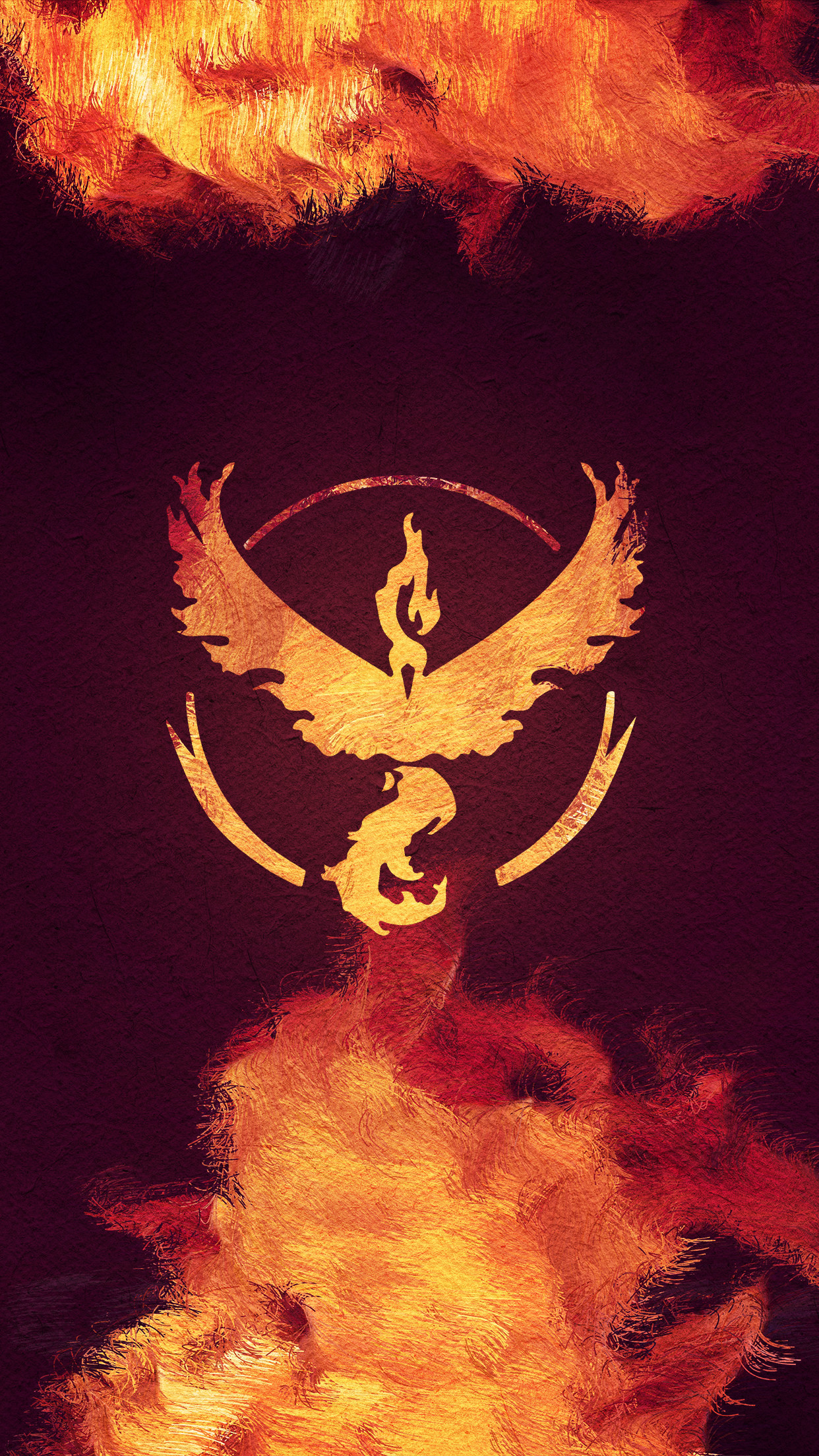 Team Coraggio, Moltres, Pokémon GO, Fuoco, 1242x2208, schermata di blocco iPhone