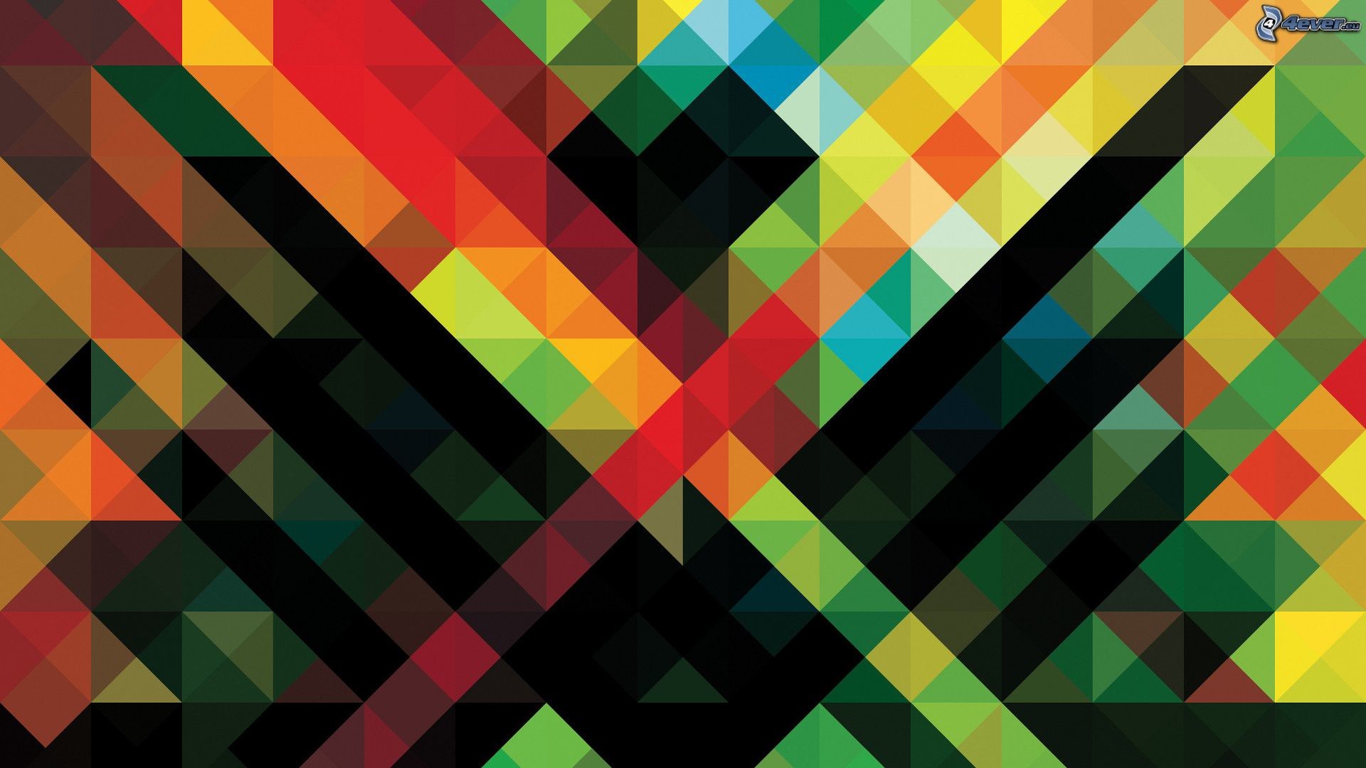 Pattern geometrico, Triangoli, Multicolore, 1920x1080, wallpaper desktop