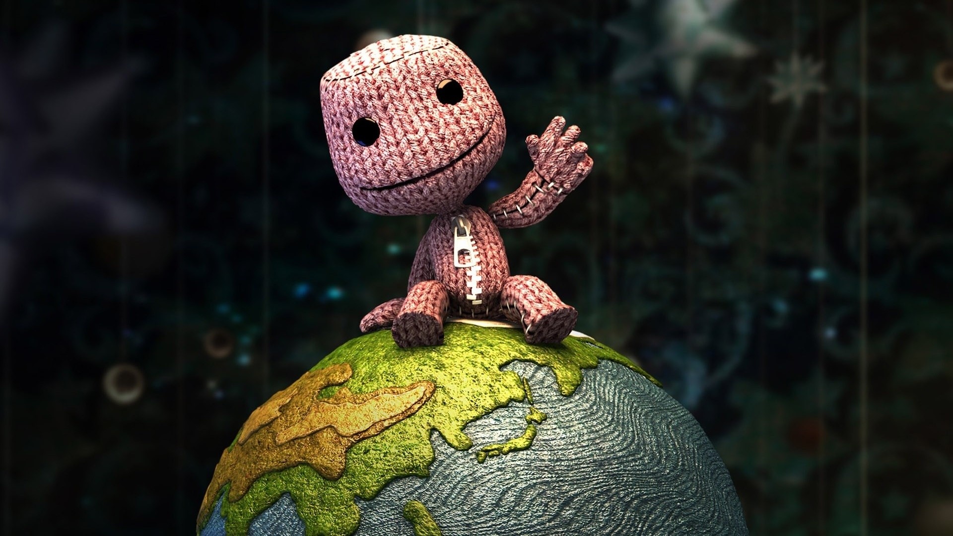 Sackboy, LittleBigPlanet, Mappamondo, 3D, sfondo per il tuo desktop