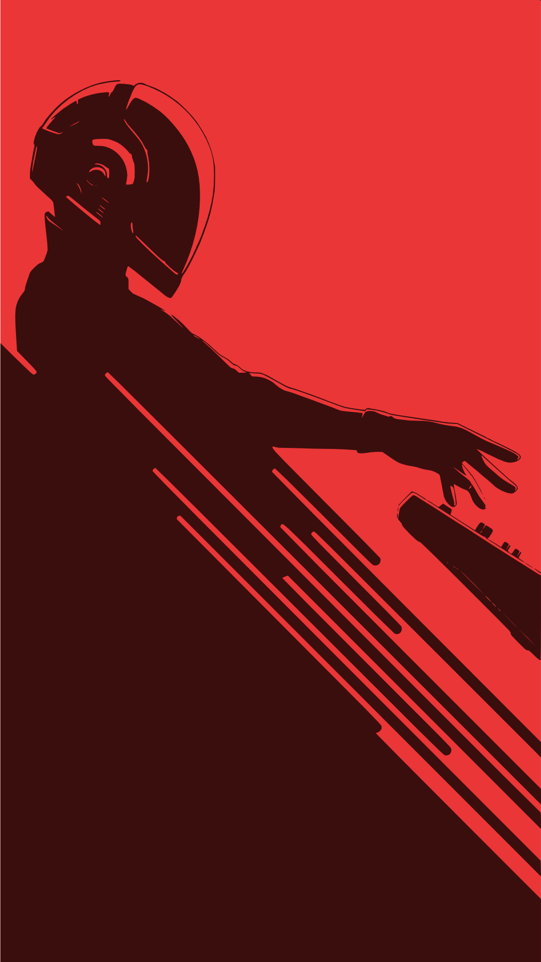 Daft Punk, Silhouette, Rosso, sfondo per iPhone e Android