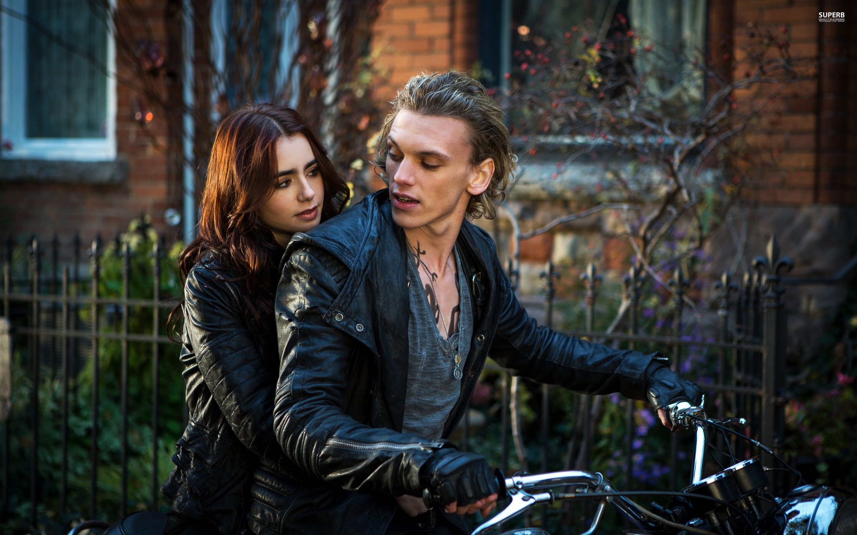 Jamie Campbell Bower, Lily Collins, Jace Wayland, Clary Fray, Shadowhunters: Città di ossa, Moto, sfondo 2K