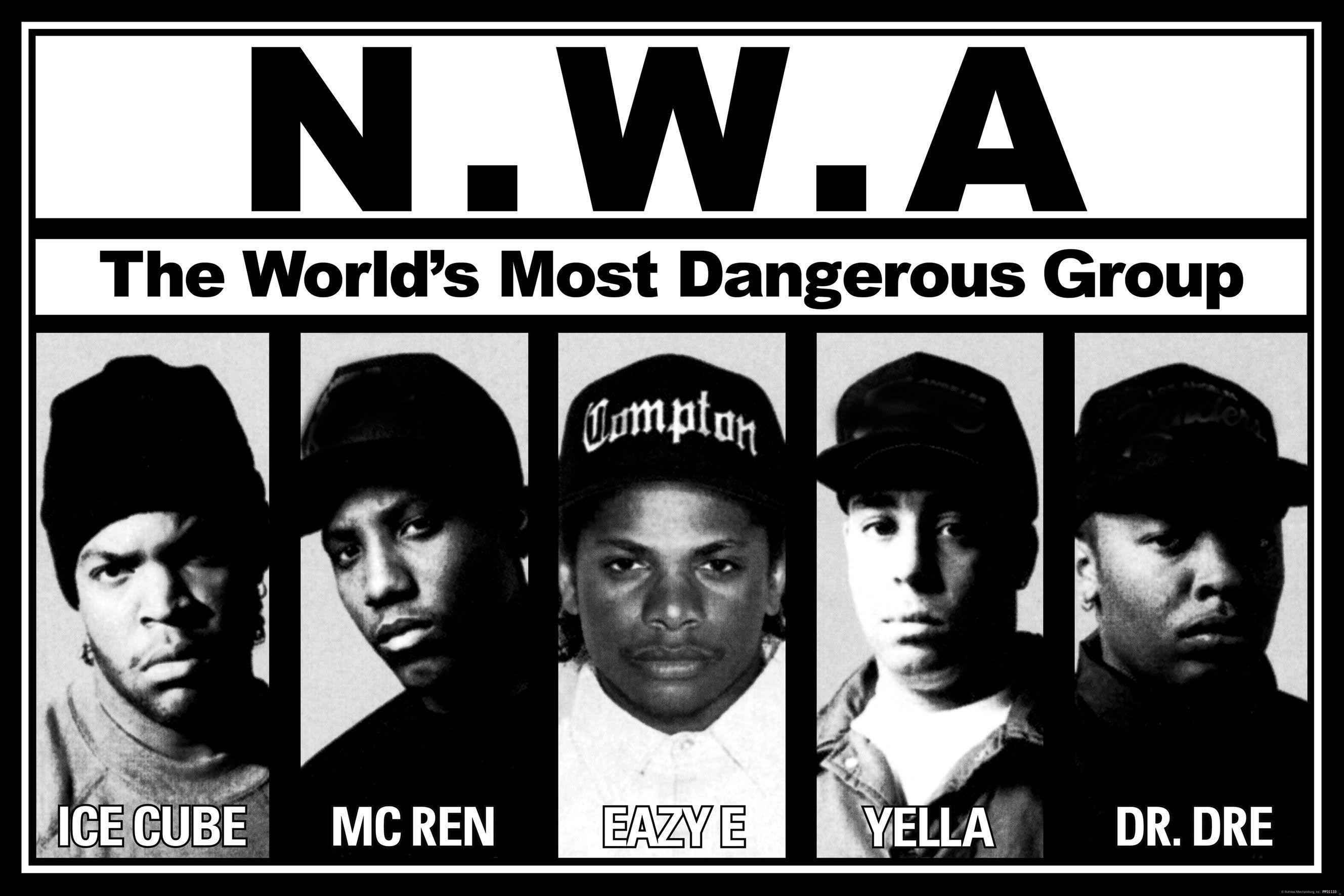 N.W.A, Ice Cube, MC Ren, Eazy-E, DJ Yella, Dr. Dre, 2K, wallpaper per portatile