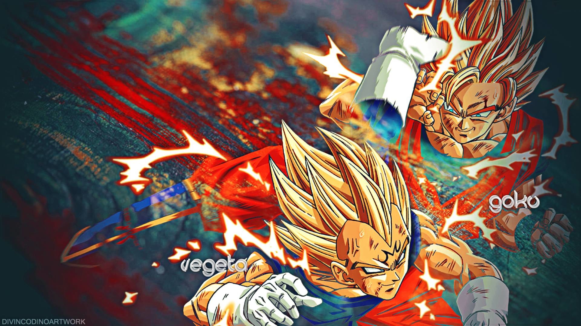 Vegeta, Goku, Super Saiyan, Dragon Ball Z, 1920x1080, immagine di sfondo